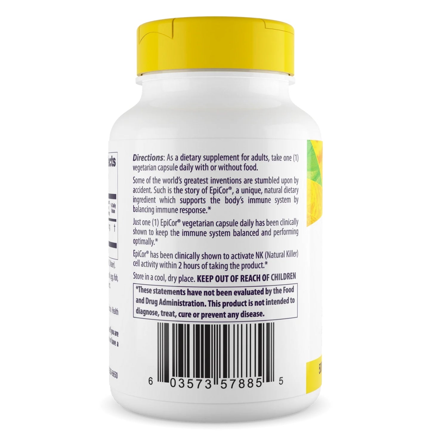 Healthy Origins, EpiCor 500 mg, 60 Veggie Caps UPC 603573578855 | HiLife Vitamins