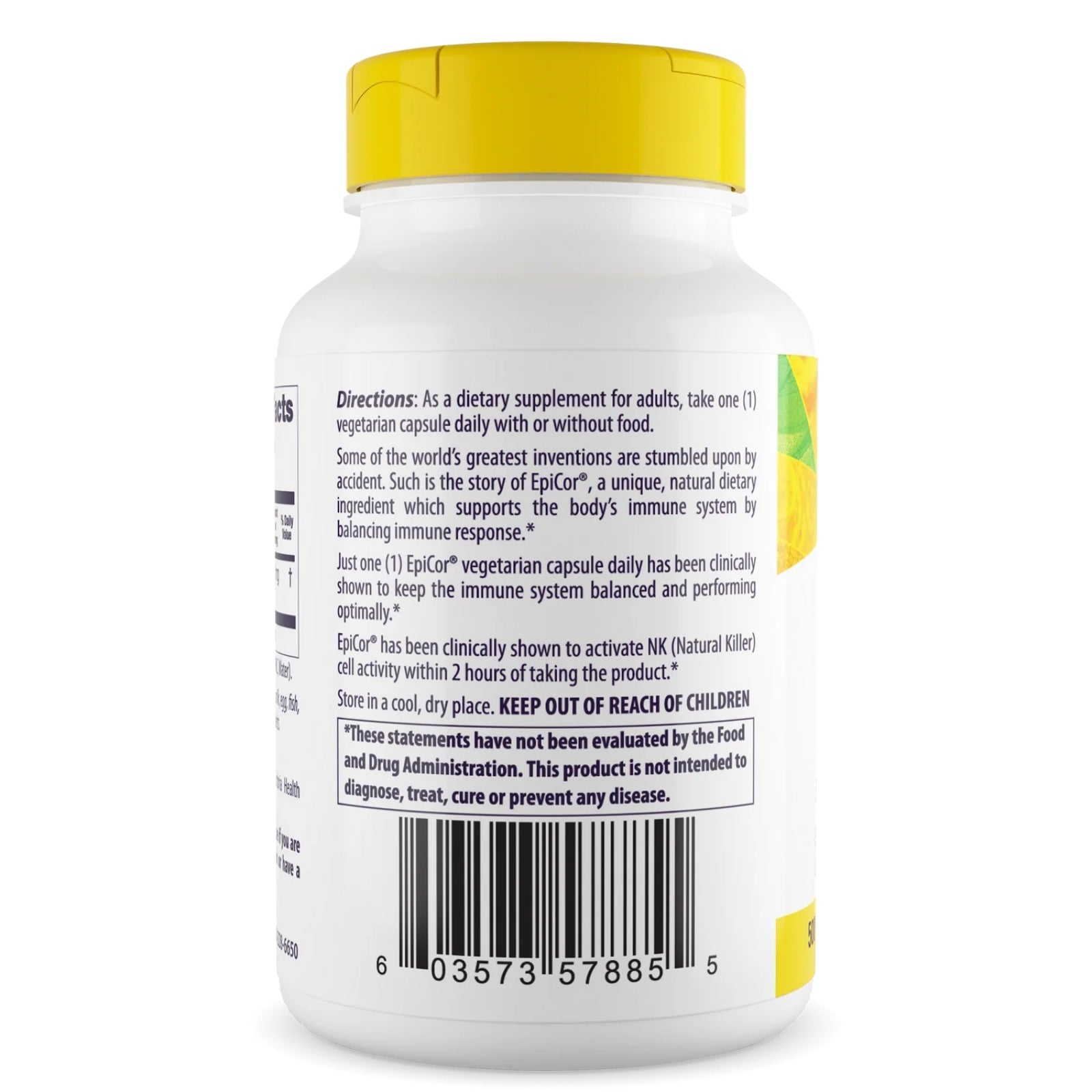 Healthy Origins, EpiCor 500 mg, 60 Veggie Caps UPC 603573578855 | HiLife Vitamins