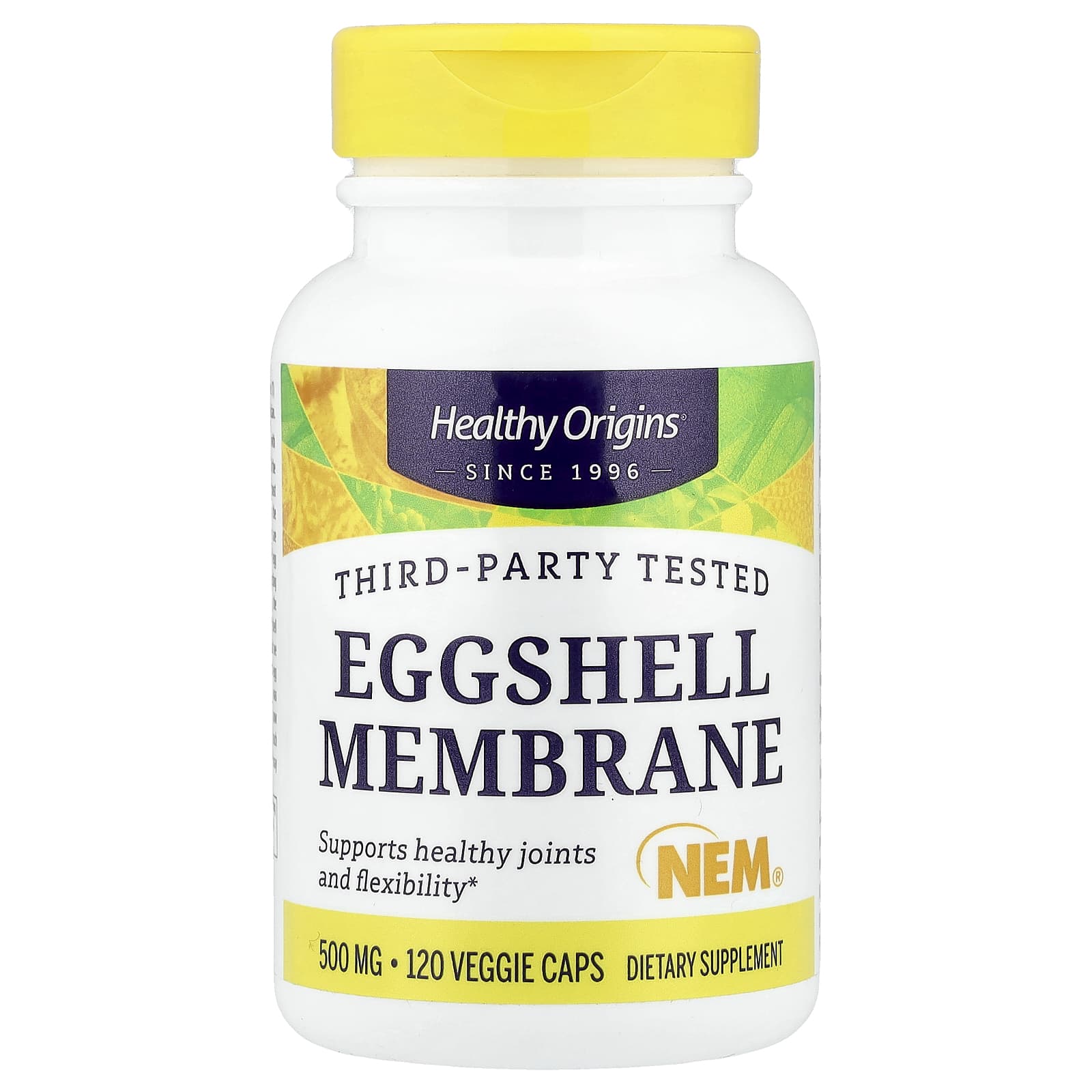 Healthy Origins, Eggshell Membrane, 500 mg, 120 Veggie Capsules UPC 603573613570 | Hilife Vitamins