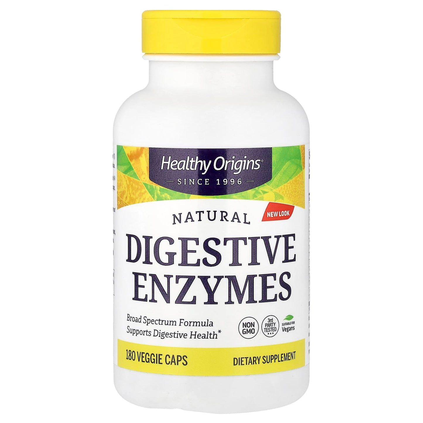 Healthy Origins, Natural Digestive Enzymes, 180 Veggie Caps UPC 603573857363 | Hilife Vitamins