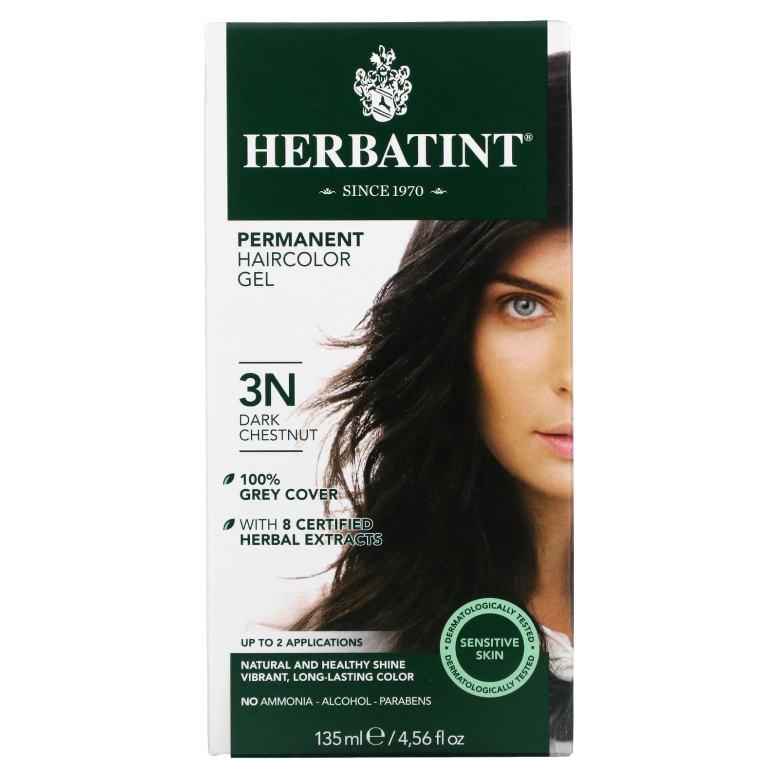 Herbatint Hair, Herbatint Permanent Dark Chestnut (3N), 4 Oz UPC 666248001027 | HiLife Vitamins