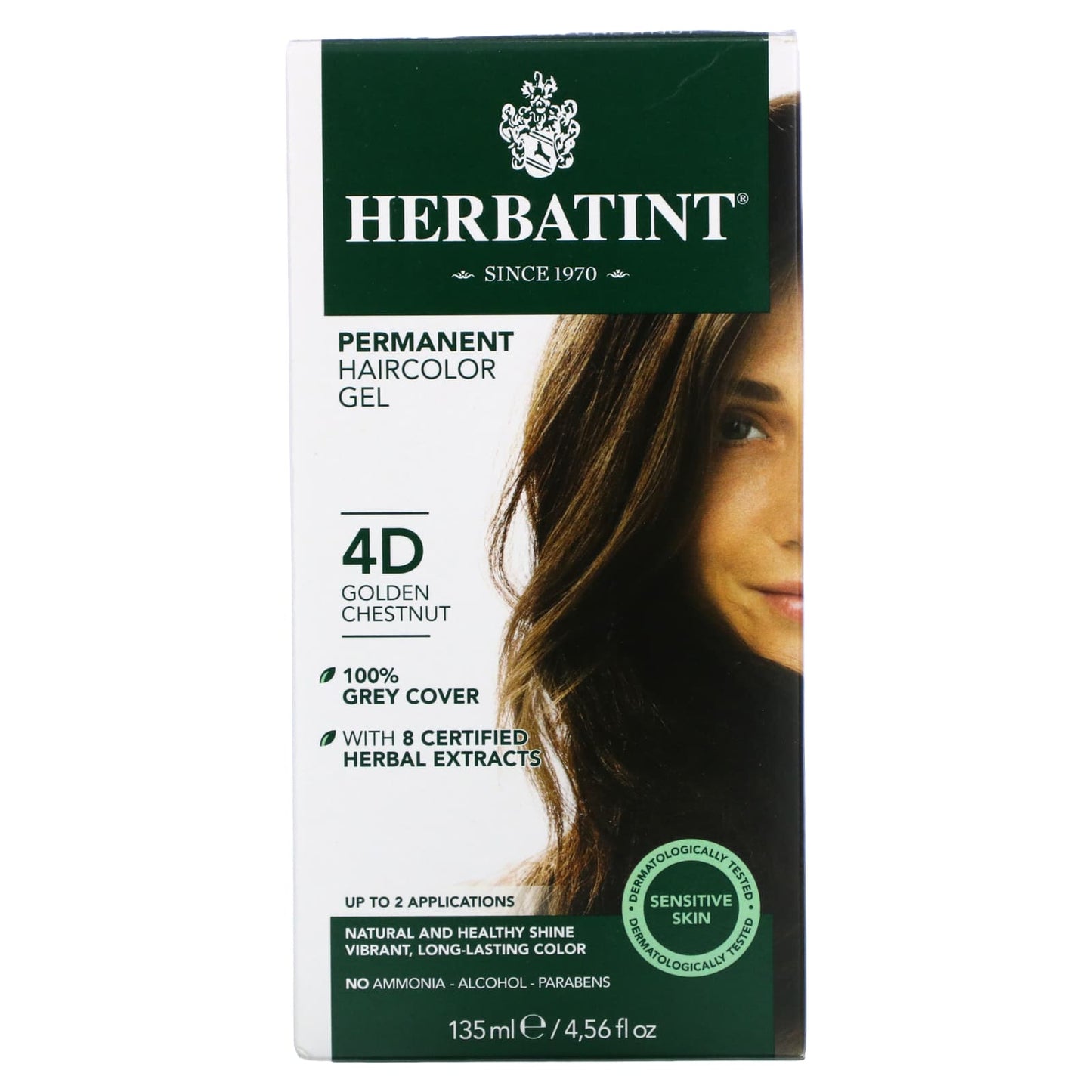 Herbatint Hair, Herbatint Permanent Golden Chestnut (4D), 4 Oz UPC 666248001102 | HiLife Vitamins