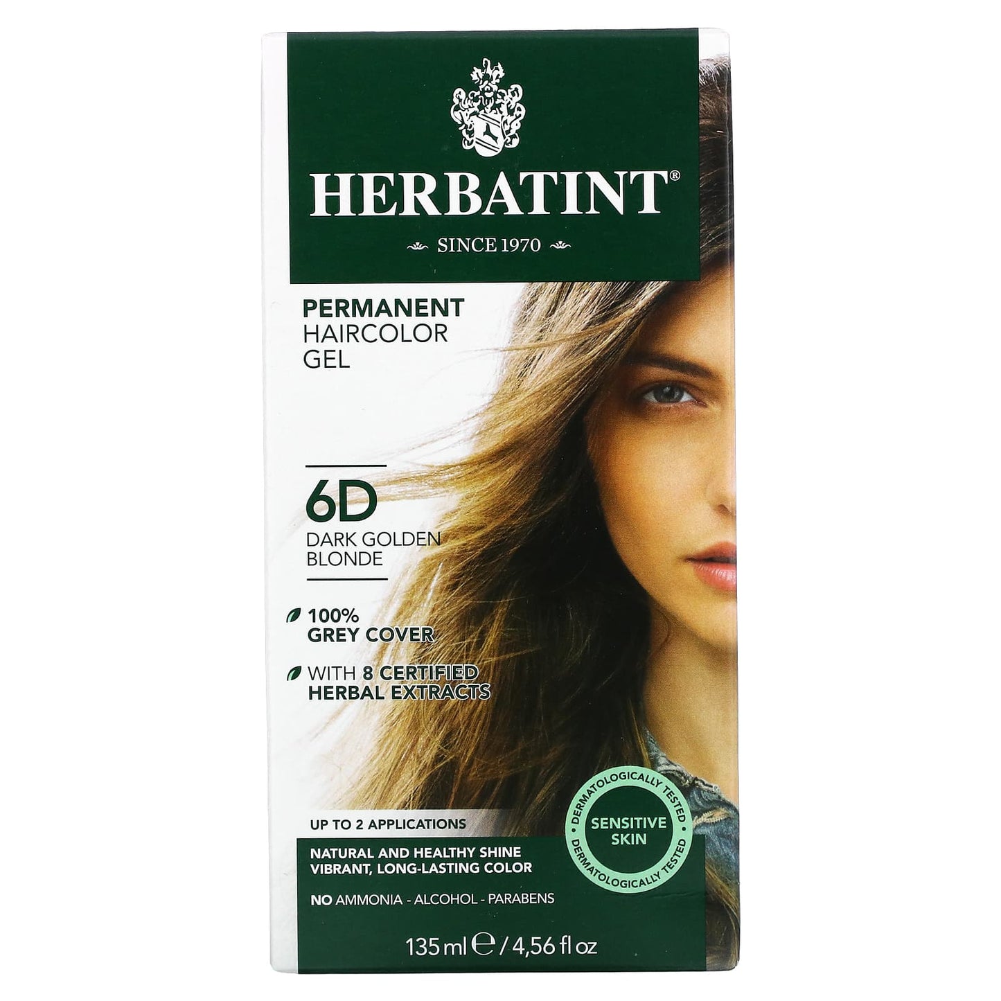 Herbatint Hair, Herbatint Permanent Dark Golden Blonde (6D), 4 Oz UPC 666248001126 | HiLife Vitamins