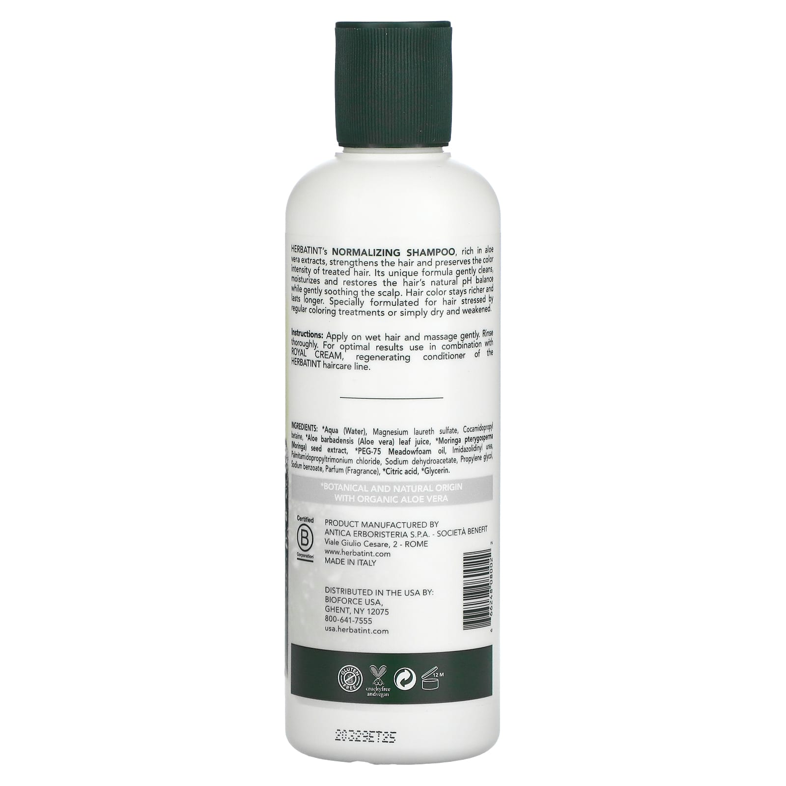 HERBATINT NATURAL HAIR COLOR, Normalizing Shampoo, 7 Oz UPC 666248080022 | HiLife Vitamins