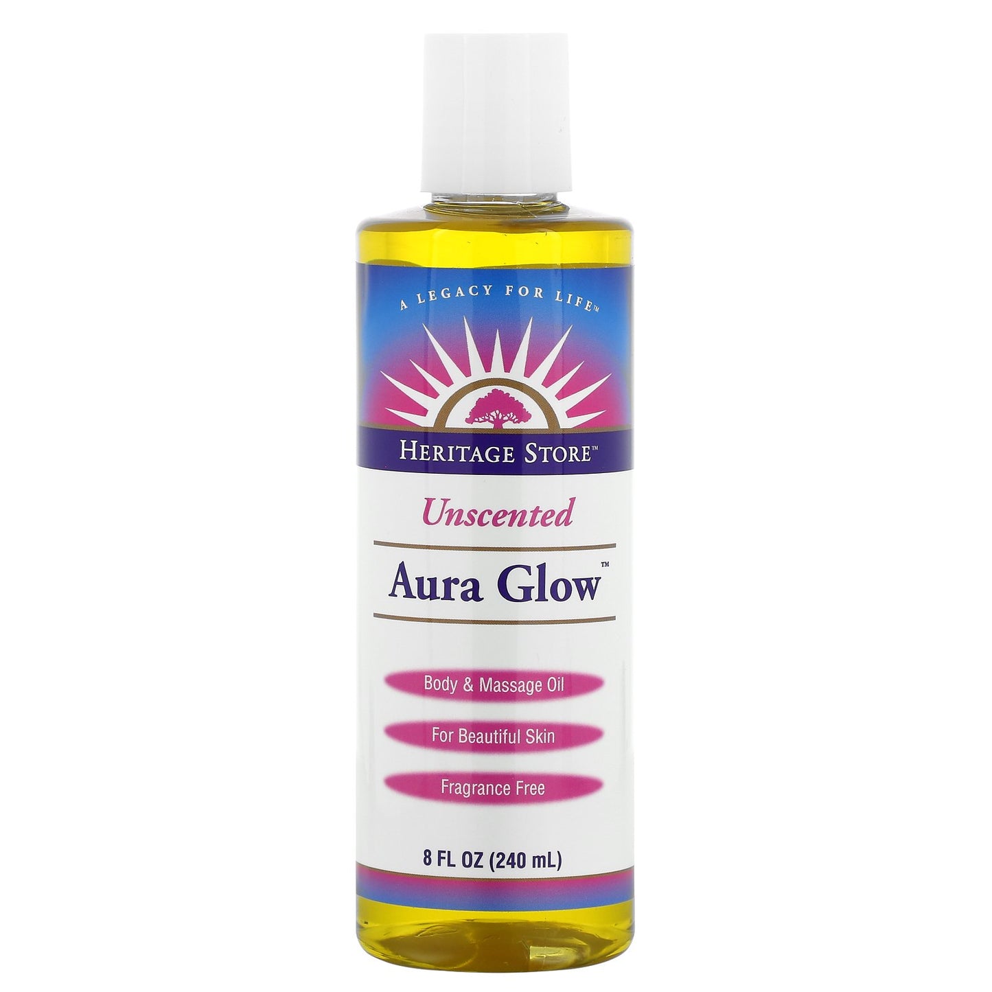 Heritage, Aura Glow, Unscented, 8 Oz Oil UPC 076970110360 | HiLife Vitamins
