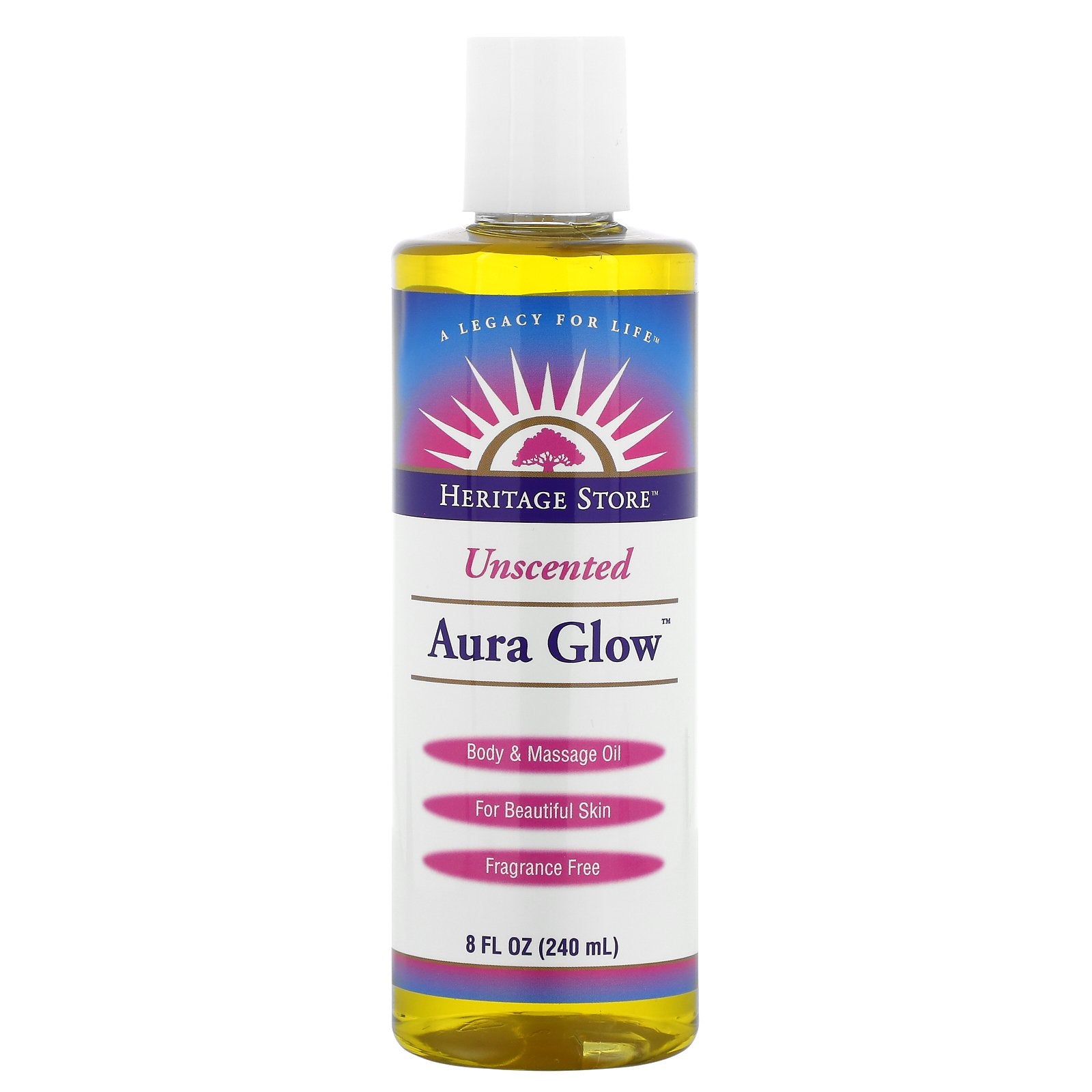 Heritage, Aura Glow, Unscented, 8 Oz Oil UPC 076970110360 | HiLife Vitamins