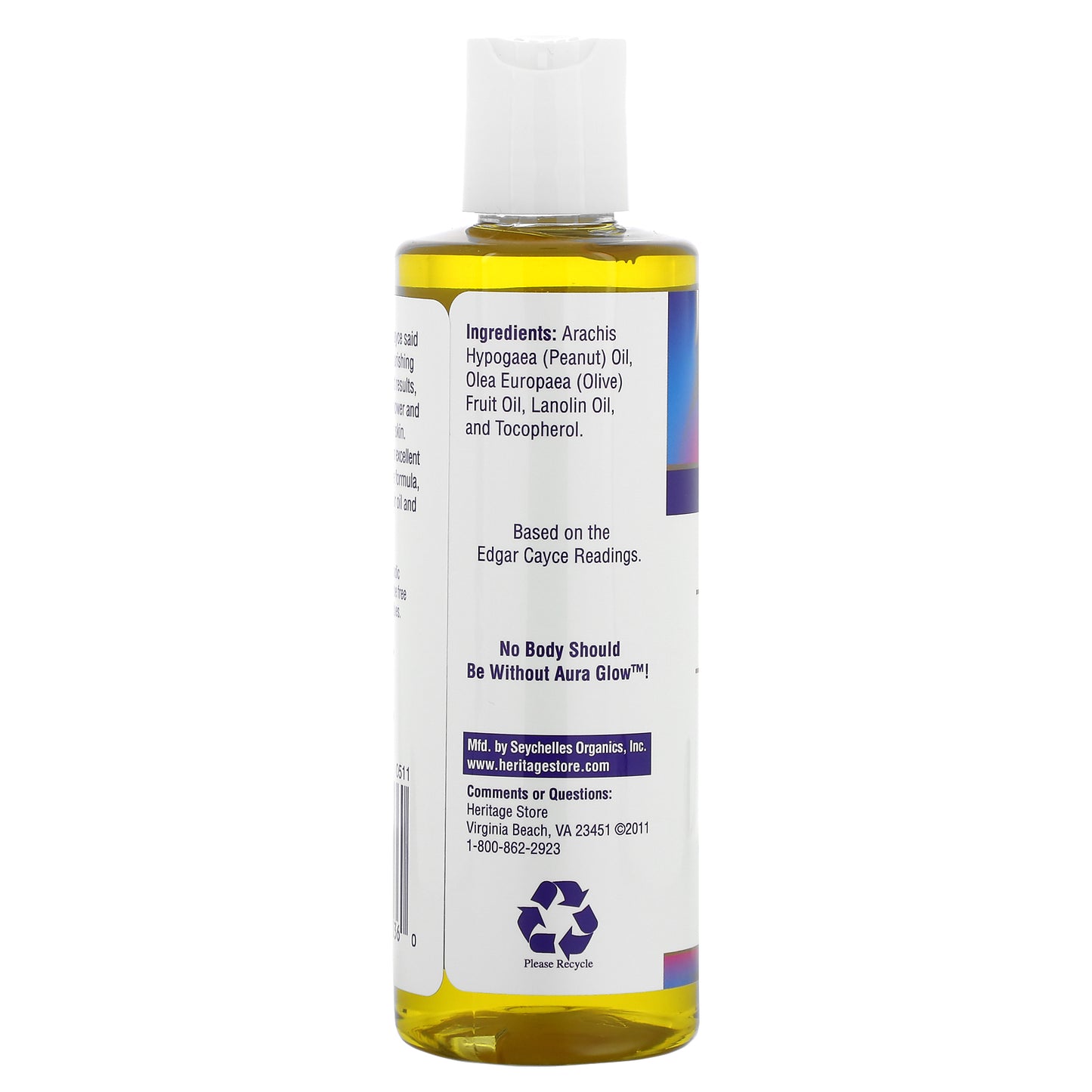 Heritage, Aura Glow, Unscented, 8 Oz Oil UPC 076970110360 | HiLife Vitamins