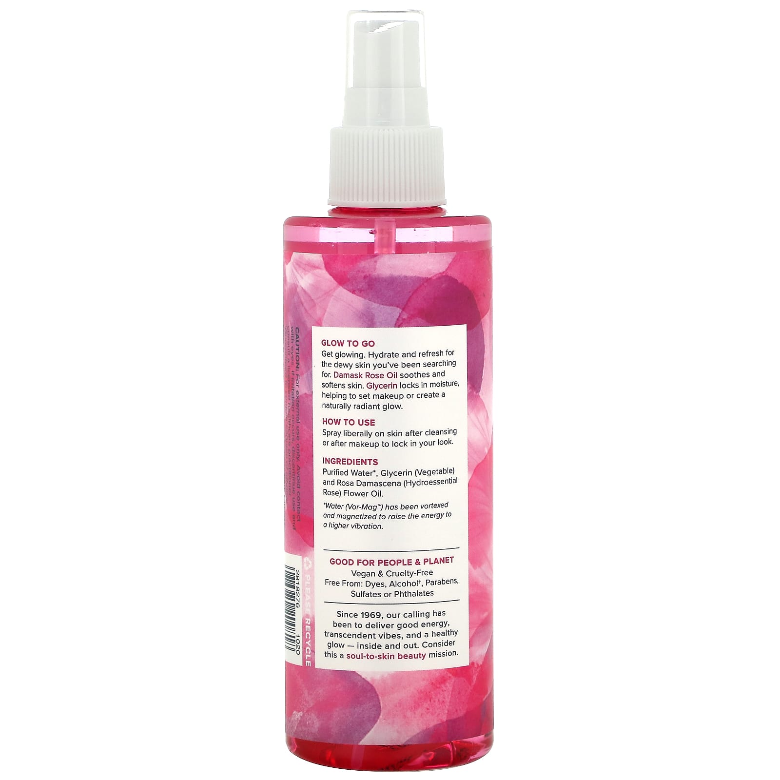 Heritage, Rosewater & Glycerin, Hydrating Facial Mist, 8 Oz Spray UPC 076970200818 | HiLife Vitamins