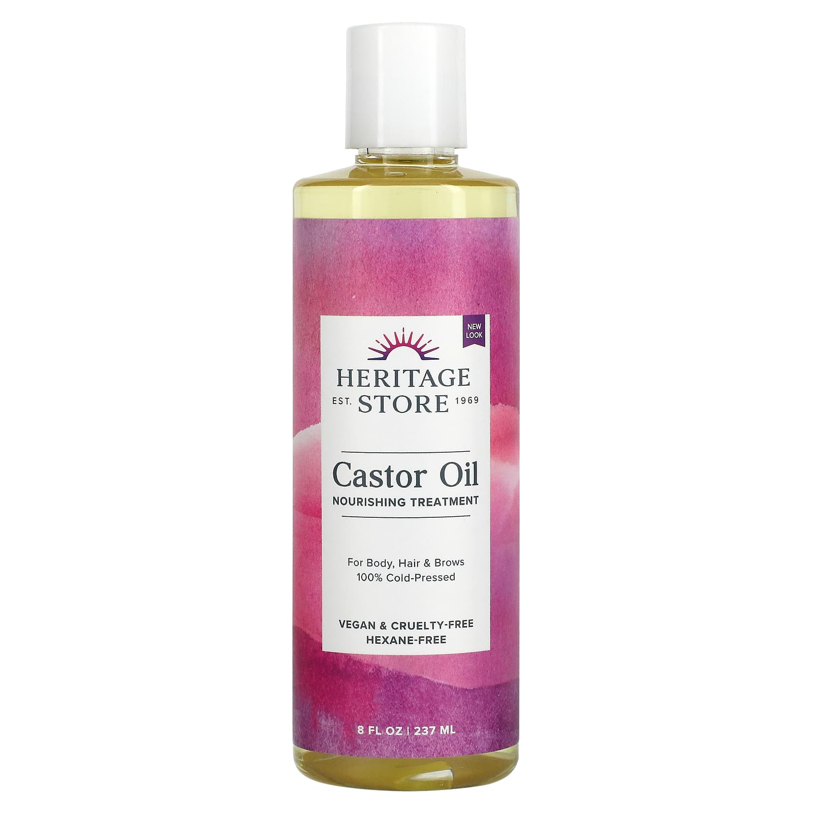 Heritage, Castor Oil Cold Pressed, 8 Oz Oil UPC 076970221097 | HiLife Vitamins