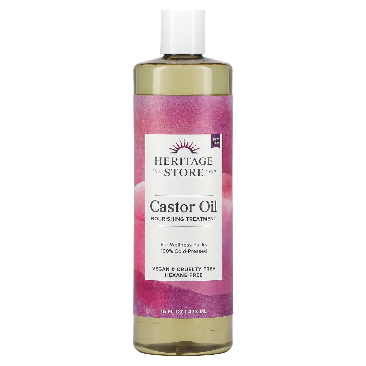 Heritage, Castor Oil Cold Pressed, 16 Oz Oil UPC 076970221165 | HiLife Vitamins