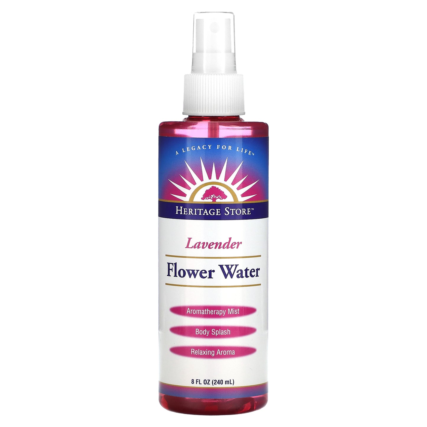 Heritage, Flower Water, Lavender, 8 Oz Spray UPC 076970442317 | HiLife Vitamins