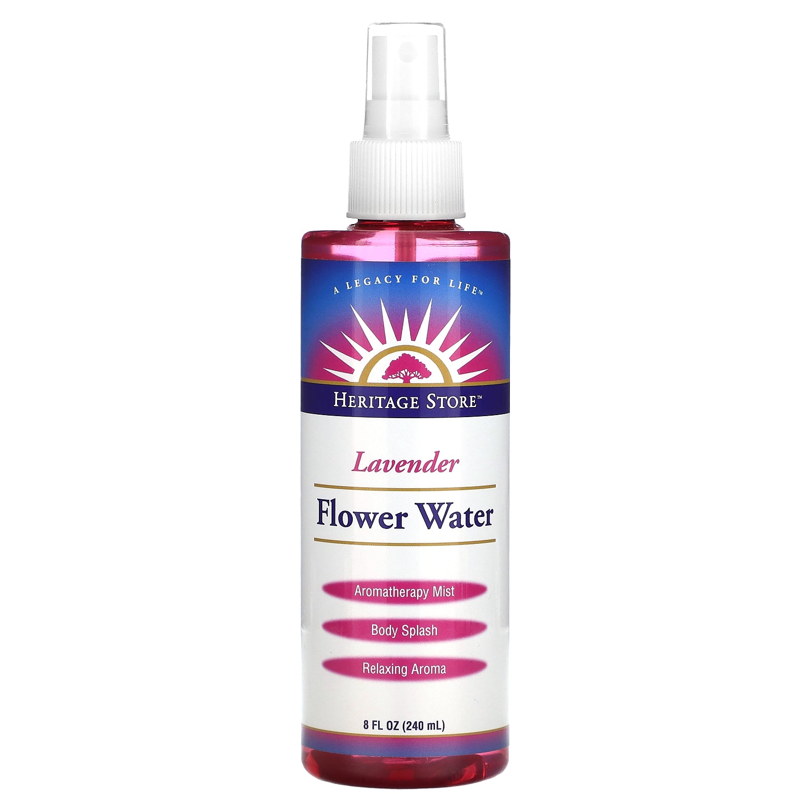 Heritage, Flower Water, Lavender, 8 Oz Spray UPC 076970442317 | HiLife Vitamins