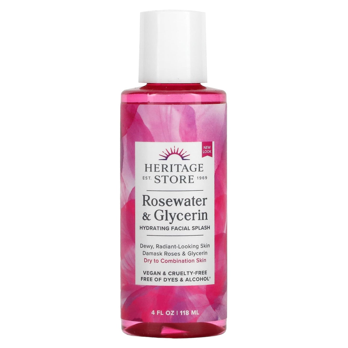 Heritage, Rosewater & Glycerin, 4 Oz Liquid UPC 076970443710 | HiLife Vitamins