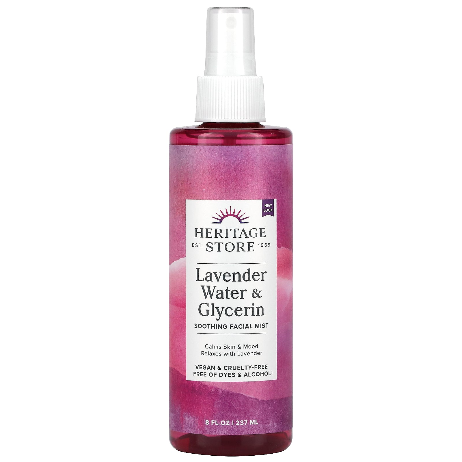 Heritage, Lavender Water & Glycerin Soothing Facial Mist, 8 Oz Spray UPC 076970512256 | HiLife Vitamins