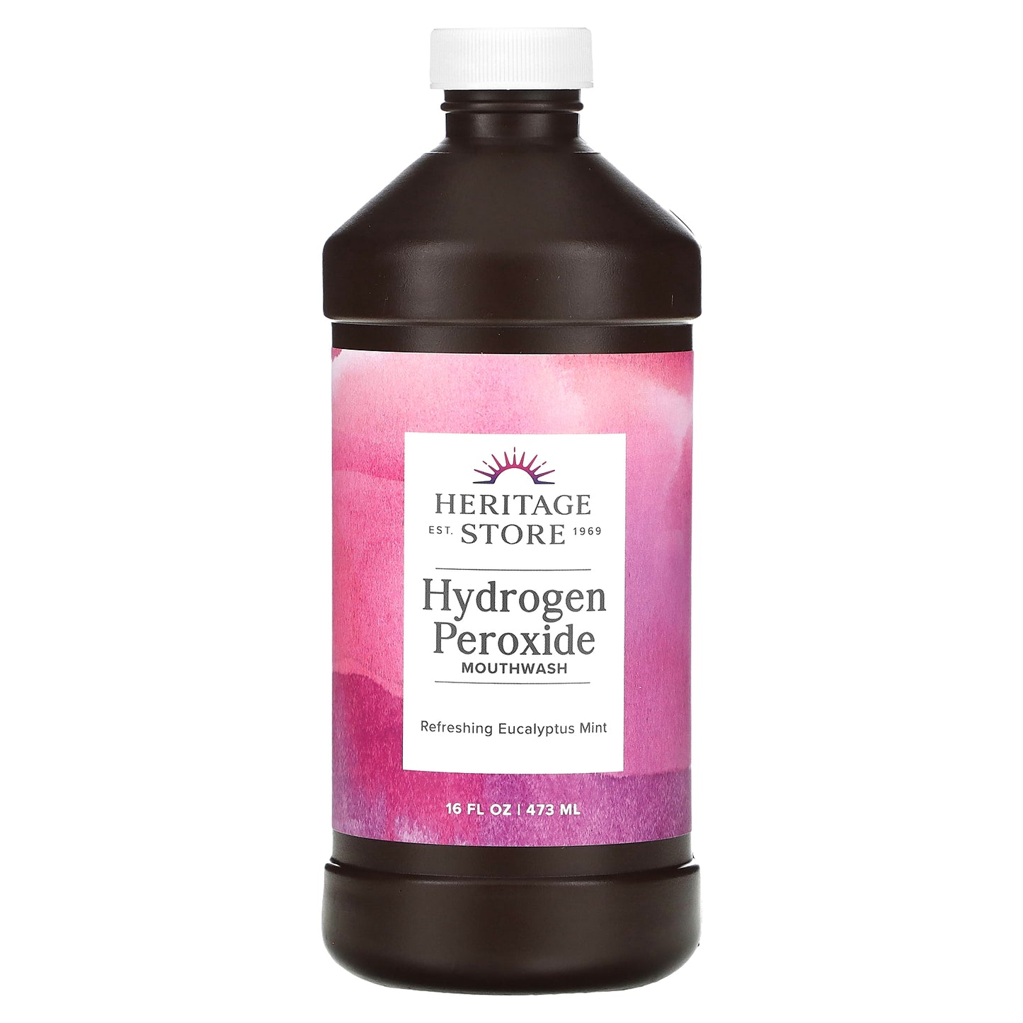 Heritage, Hydrogen Peroxide Mouthwash, Refreshing Eucalyptus Mint, 16 Oz Liquid UPC 076970665716 | HiLife Vitamins