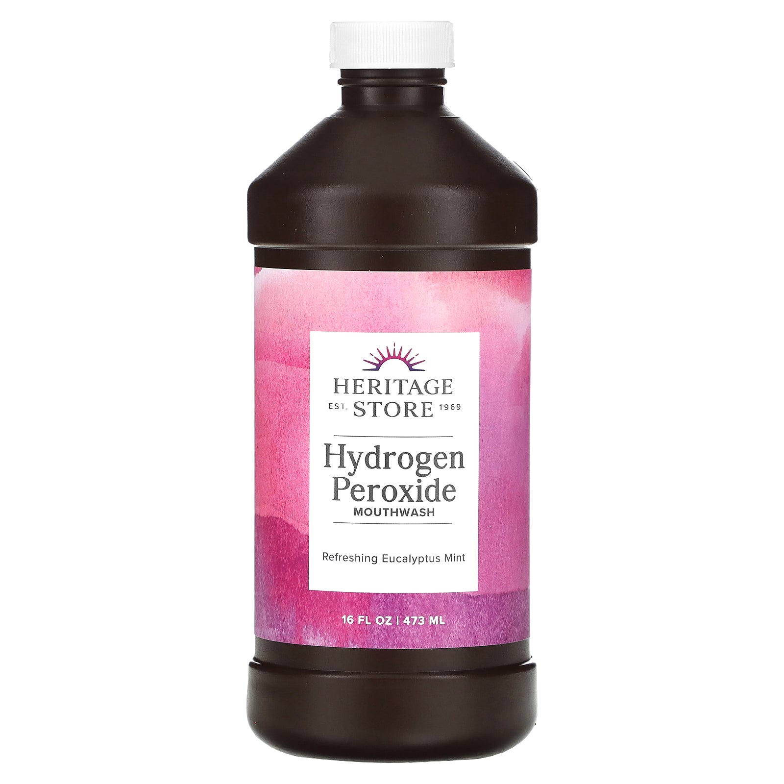 Heritage, Hydrogen Peroxide Mouthwash, Refreshing Eucalyptus Mint, 16 Oz Liquid UPC 076970665716 | HiLife Vitamins