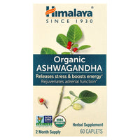 Himalaya, Organic Ashwagandha, 60 Caplets UPC 605069401012 | HiLife Vitamins