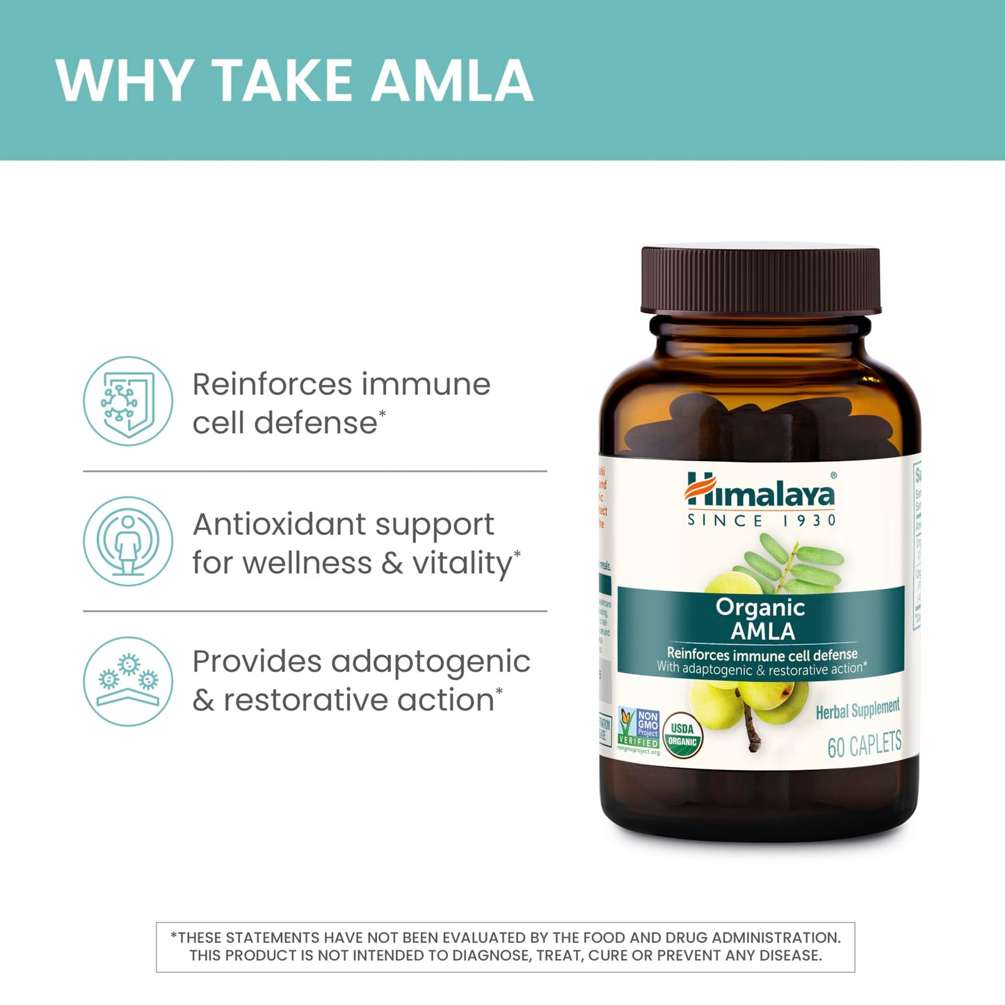 Himalaya, Organic Amla, 60 Caplets UPC 605069402019 | Hilife Vitamins