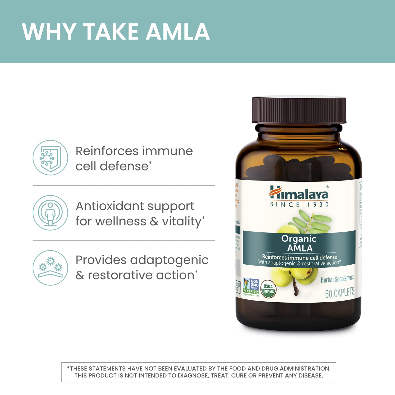 Himalaya, Organic Amla, 60 Caplets UPC 605069402019 | Hilife Vitamins