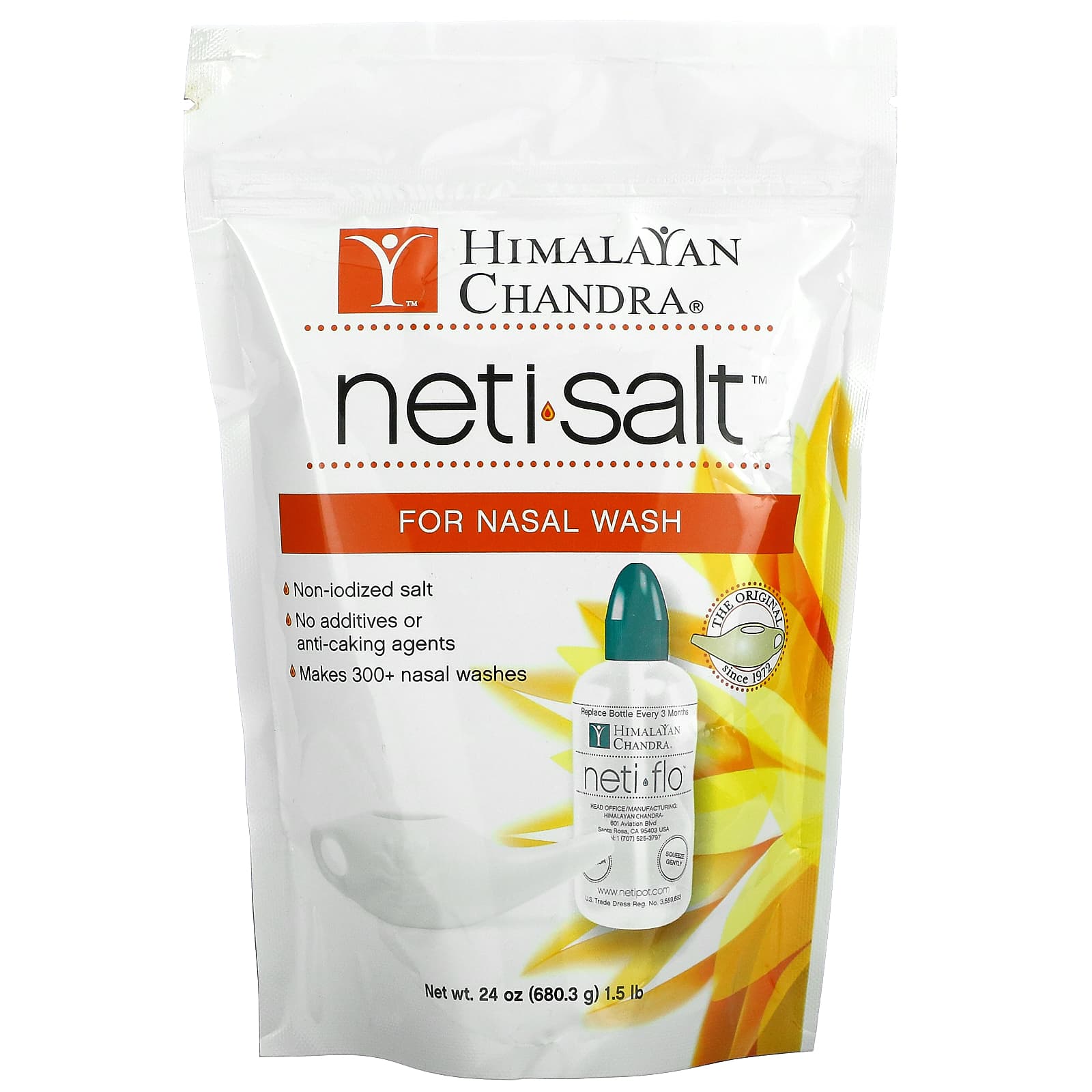 Himalayan Institue, Neti Salt, Salt for Nasal Wash, 1.5 lbs (680.3 g) UPC 652865600415 | Hilife Vitamins