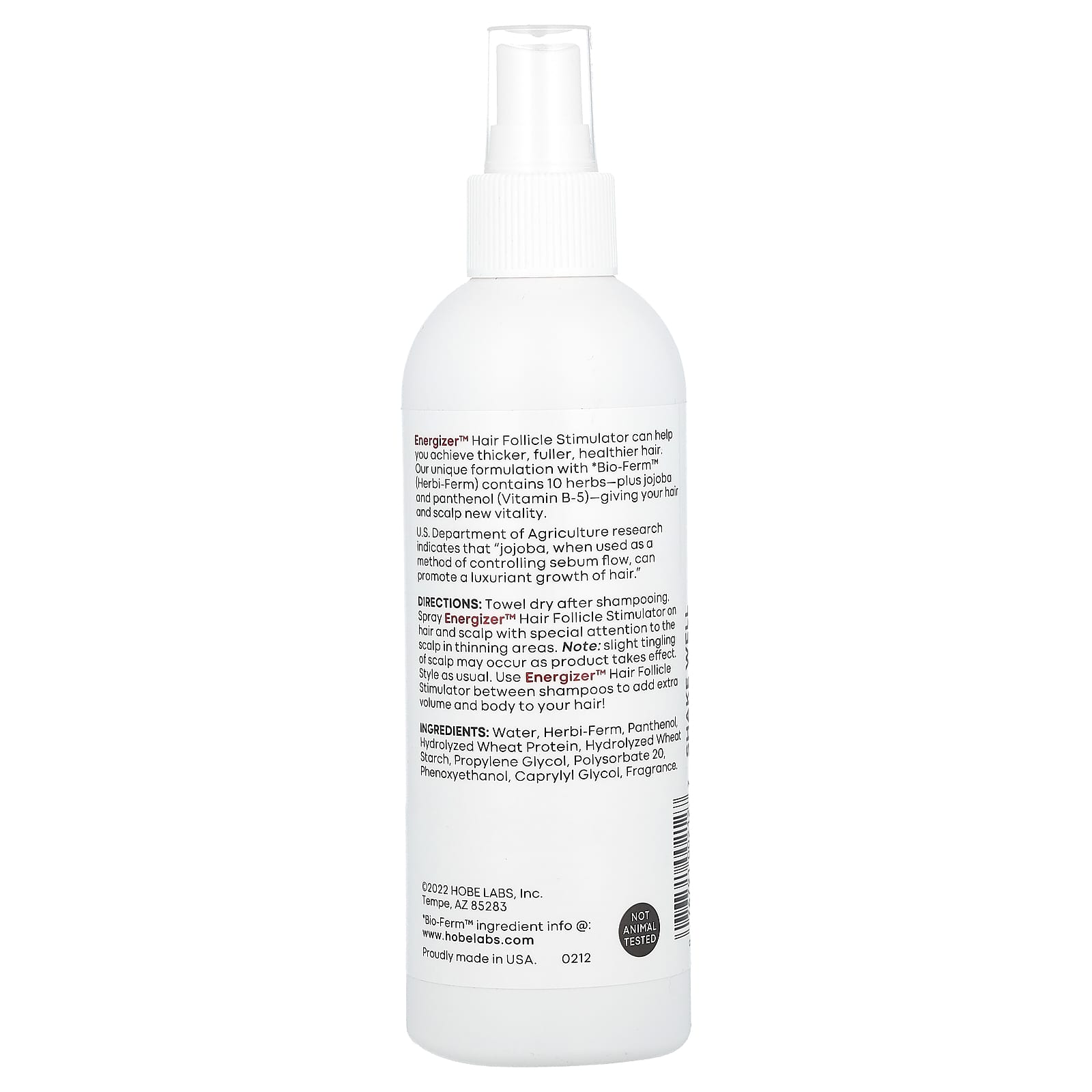 Hobe Labs, Energizer Hair Follicle Stimulator, 8 Oz UPC 076791002127 | Hilife Vitamins