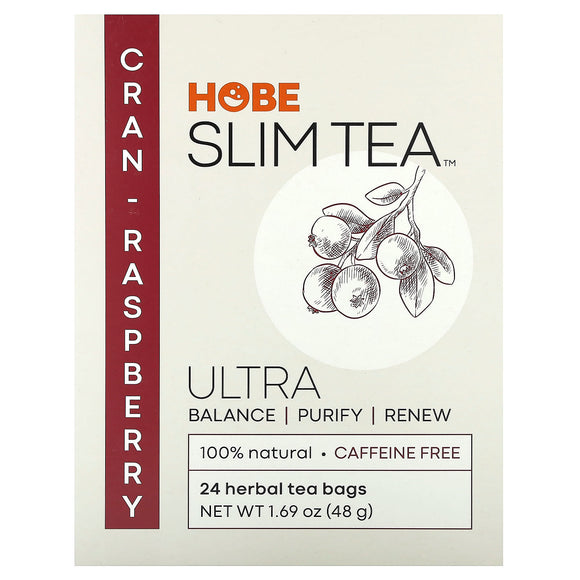 Hobe Labs, Ultra Slim Tea Cran-Raspberry, 24 - 076791076227 | Hilife Vitamins