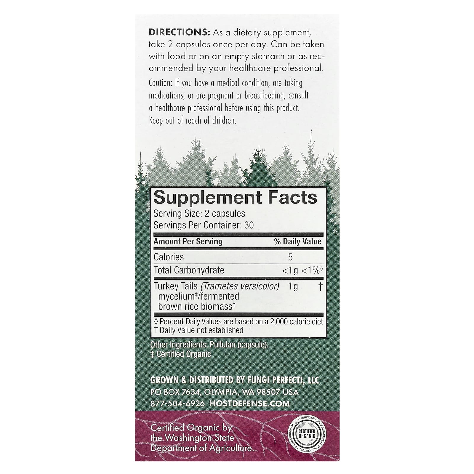 Host Defense, Turkey Tail, 60 Capsules UPC 633422027326 | HiLife Vitamins