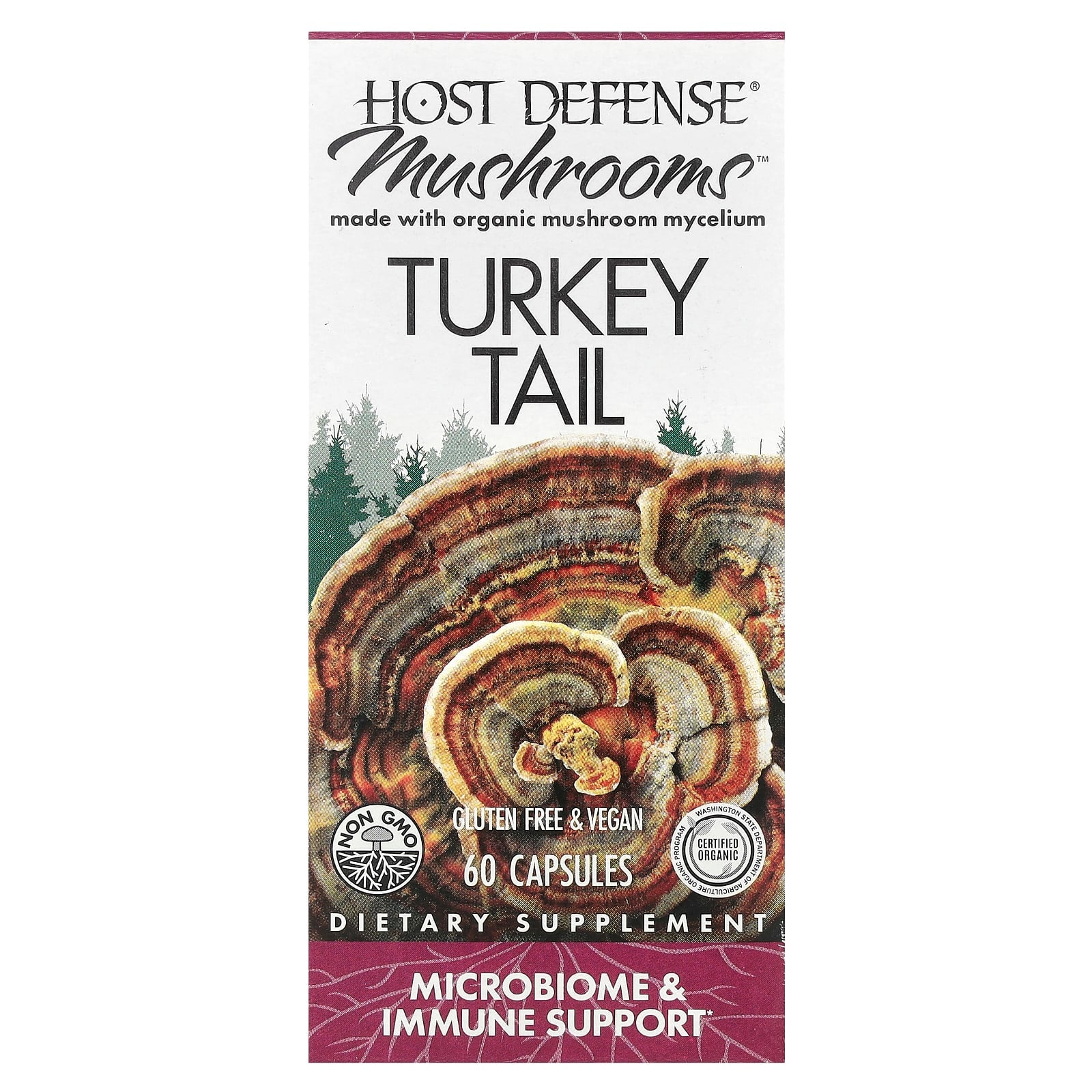 Host Defense, Turkey Tail, 60 Capsules UPC 633422027326 | HiLife Vitamins