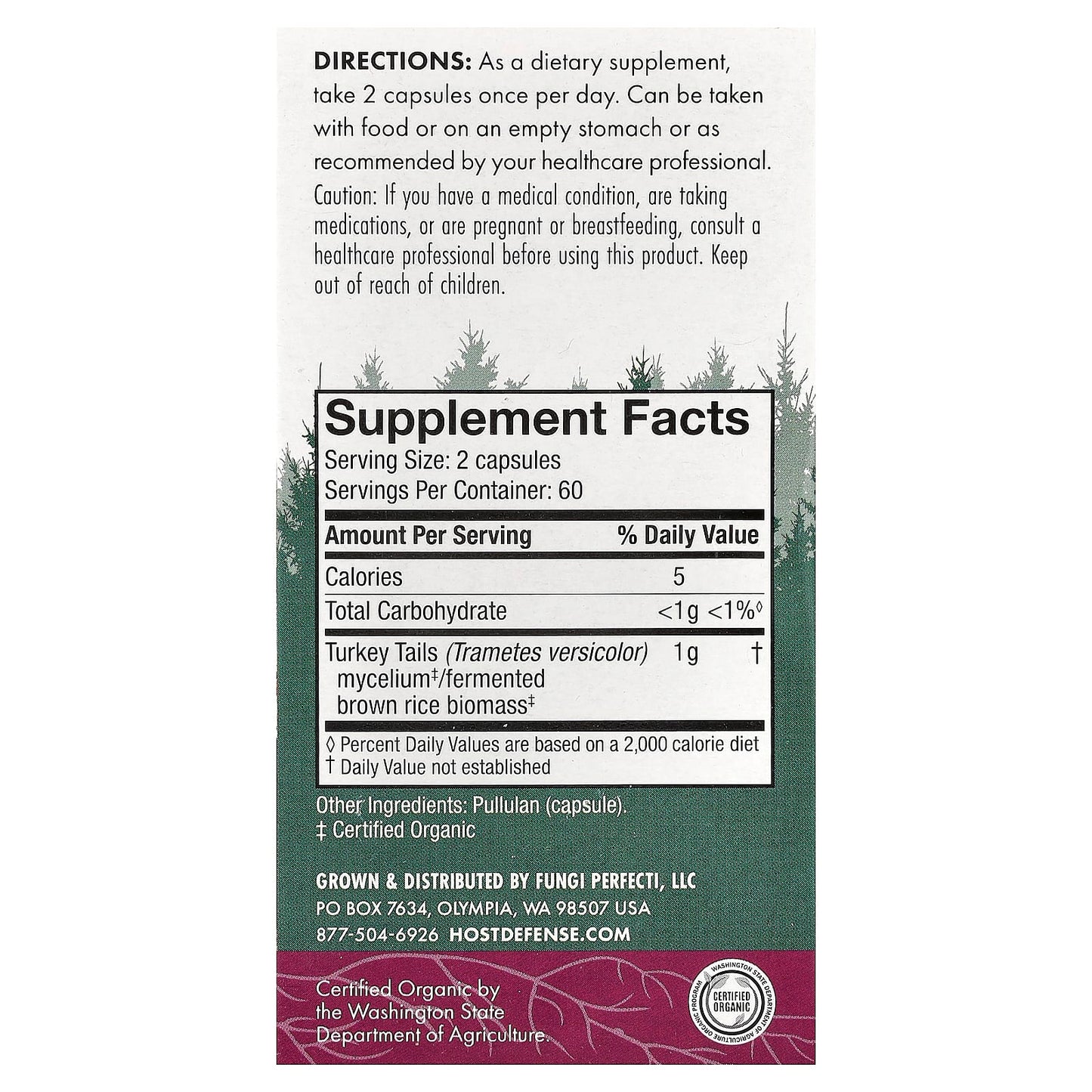 Host Defense, Turkey Tail (Trametes versicolor), 120 Capsules UPC 633422027333 | HiLife Vitamins
