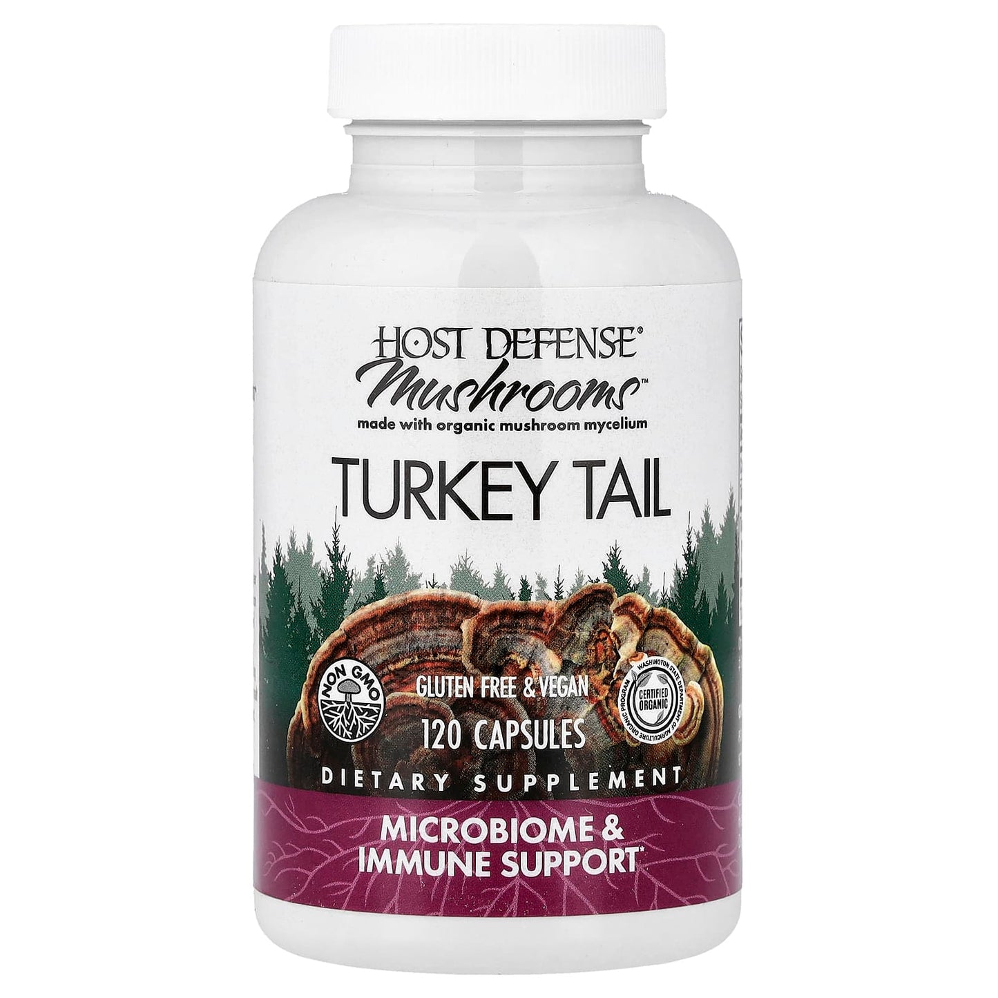 Host Defense, Turkey Tail (Trametes versicolor), 120 Capsules UPC 633422027333 | HiLife Vitamins