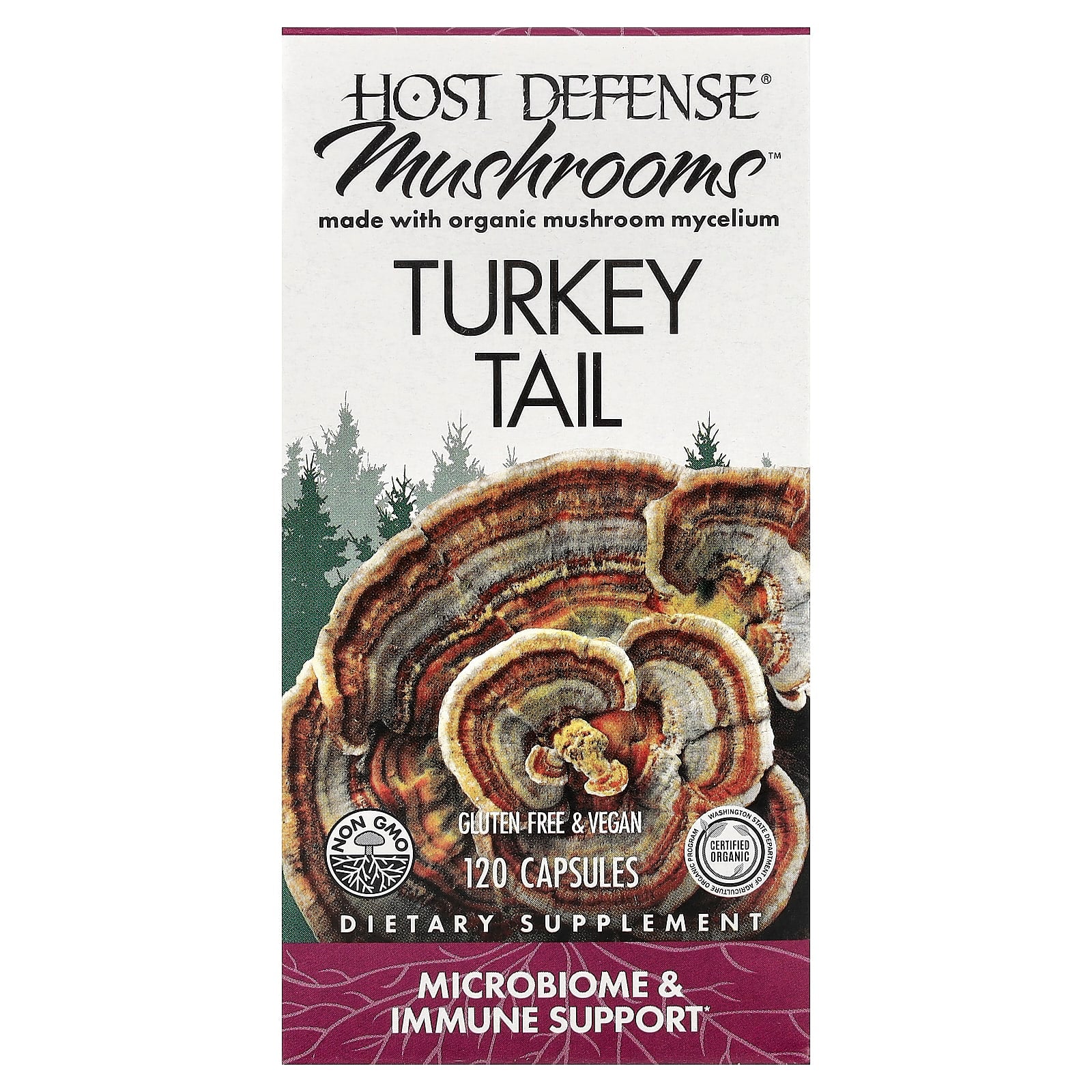 Host Defense, Turkey Tail (Trametes versicolor), 120 Capsules UPC 633422027333 | HiLife Vitamins