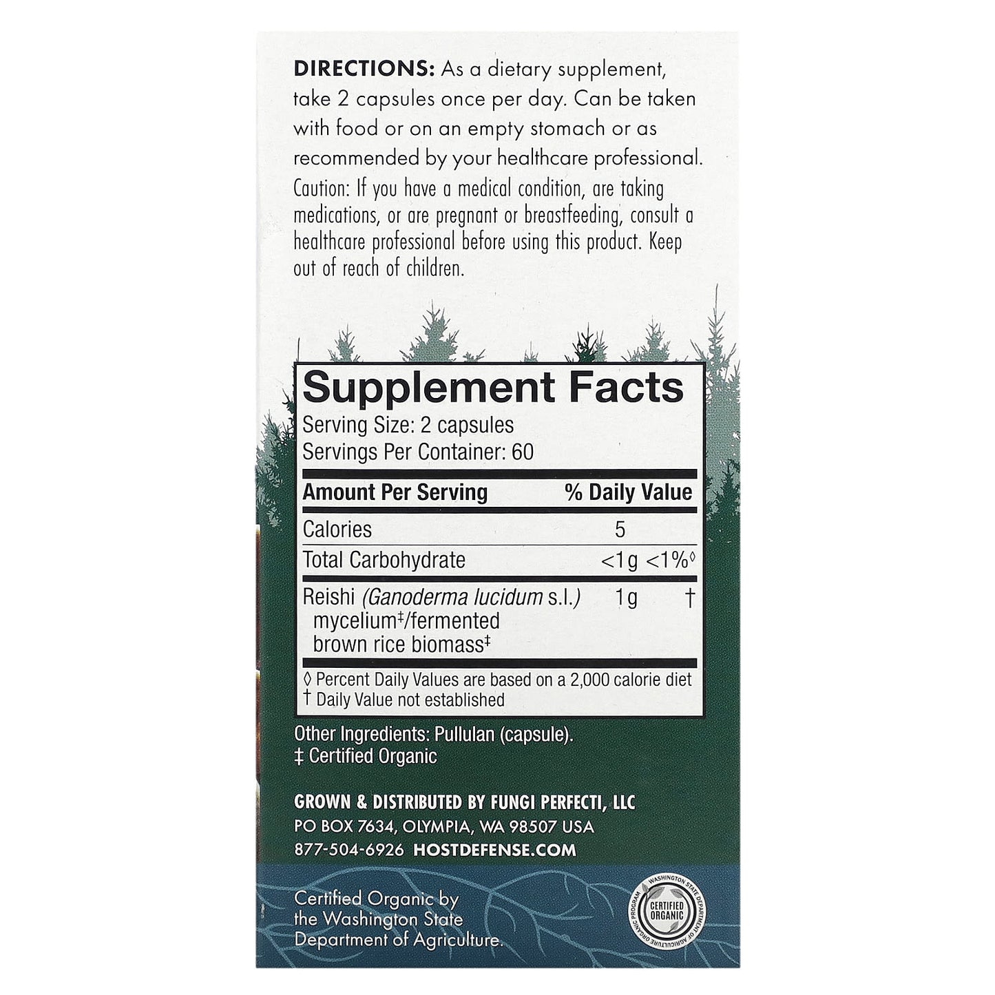 Host Defense, REISHI (Ganoderma lucidum), 120 Capsules UPC 633422030333 | HiLife Vitamins