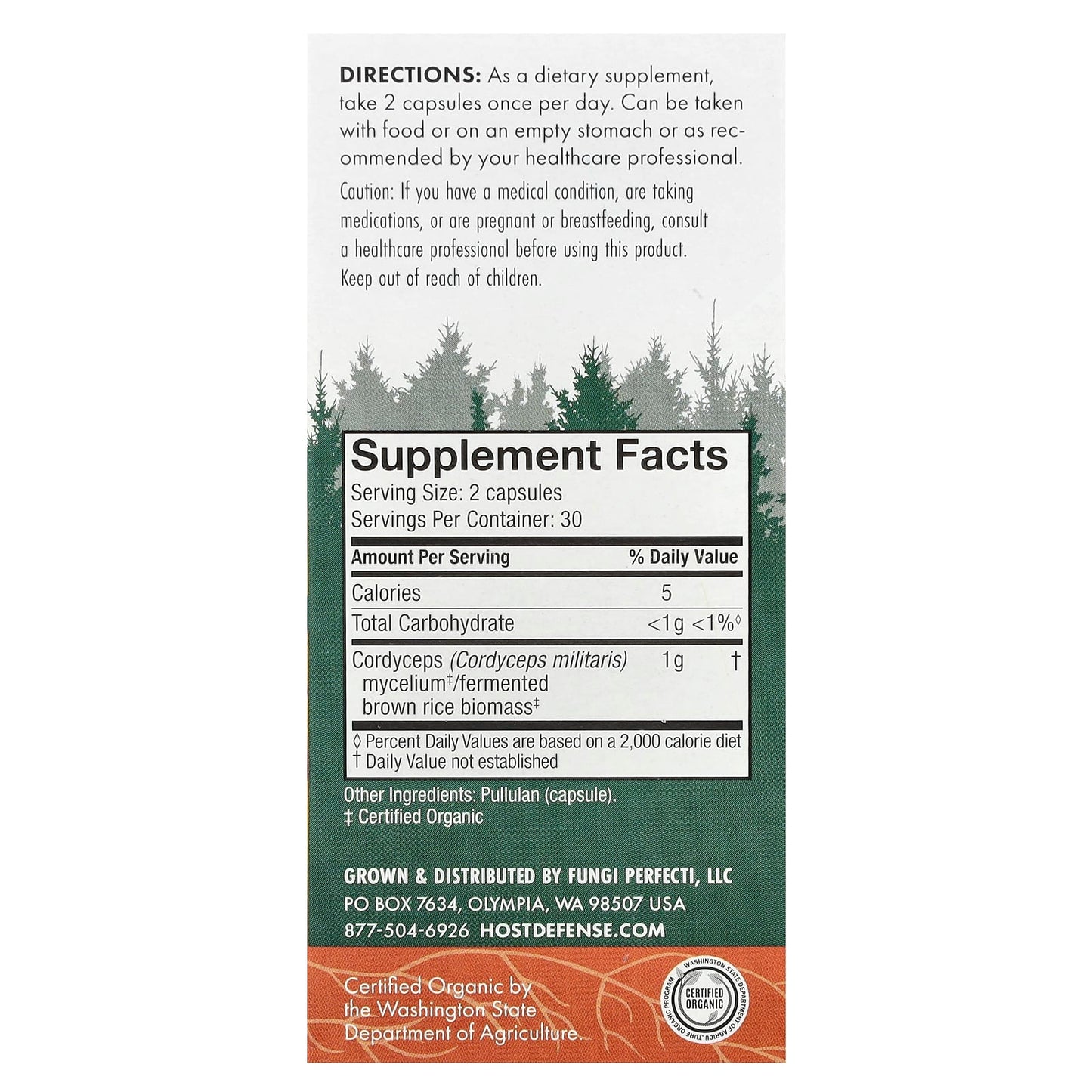 Host Defense, Cordyceps, 60 Capsules UPC 633422031026 | HiLife Vitamins