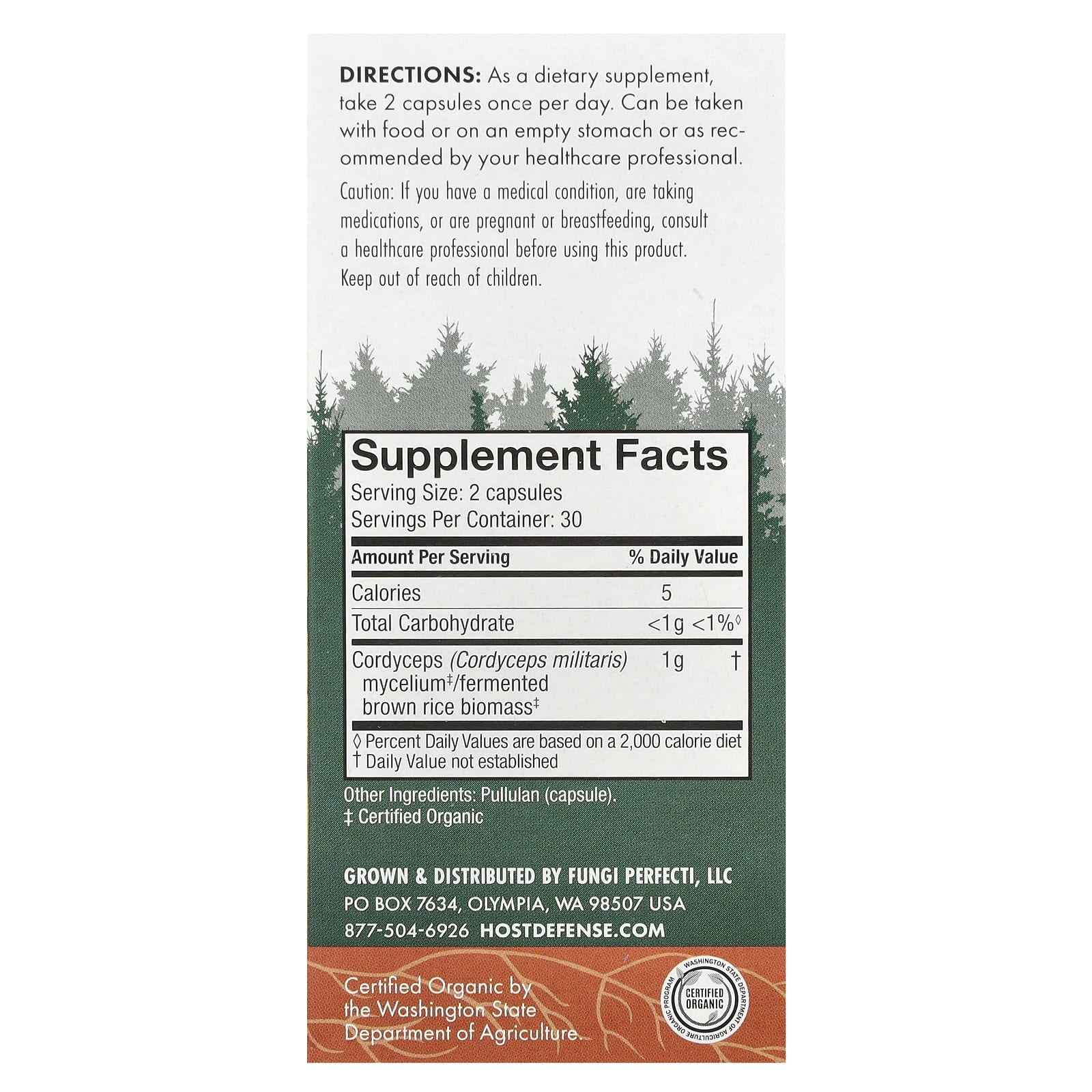 Host Defense, Cordyceps, 60 Capsules UPC 633422031026 | HiLife Vitamins