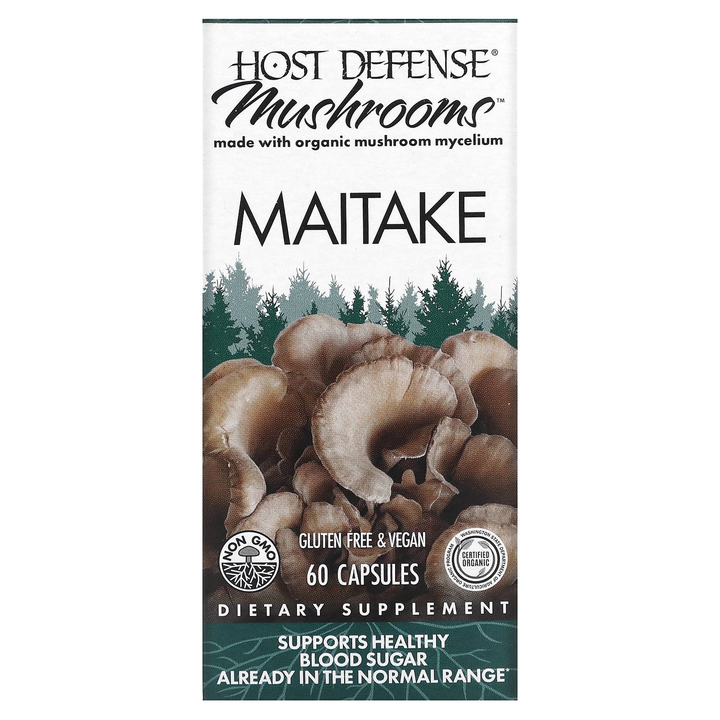 Host Defense, MAITAKE (Grifola frondosa), 60 Capsules UPC 633422031521 | HiLife Vitamins