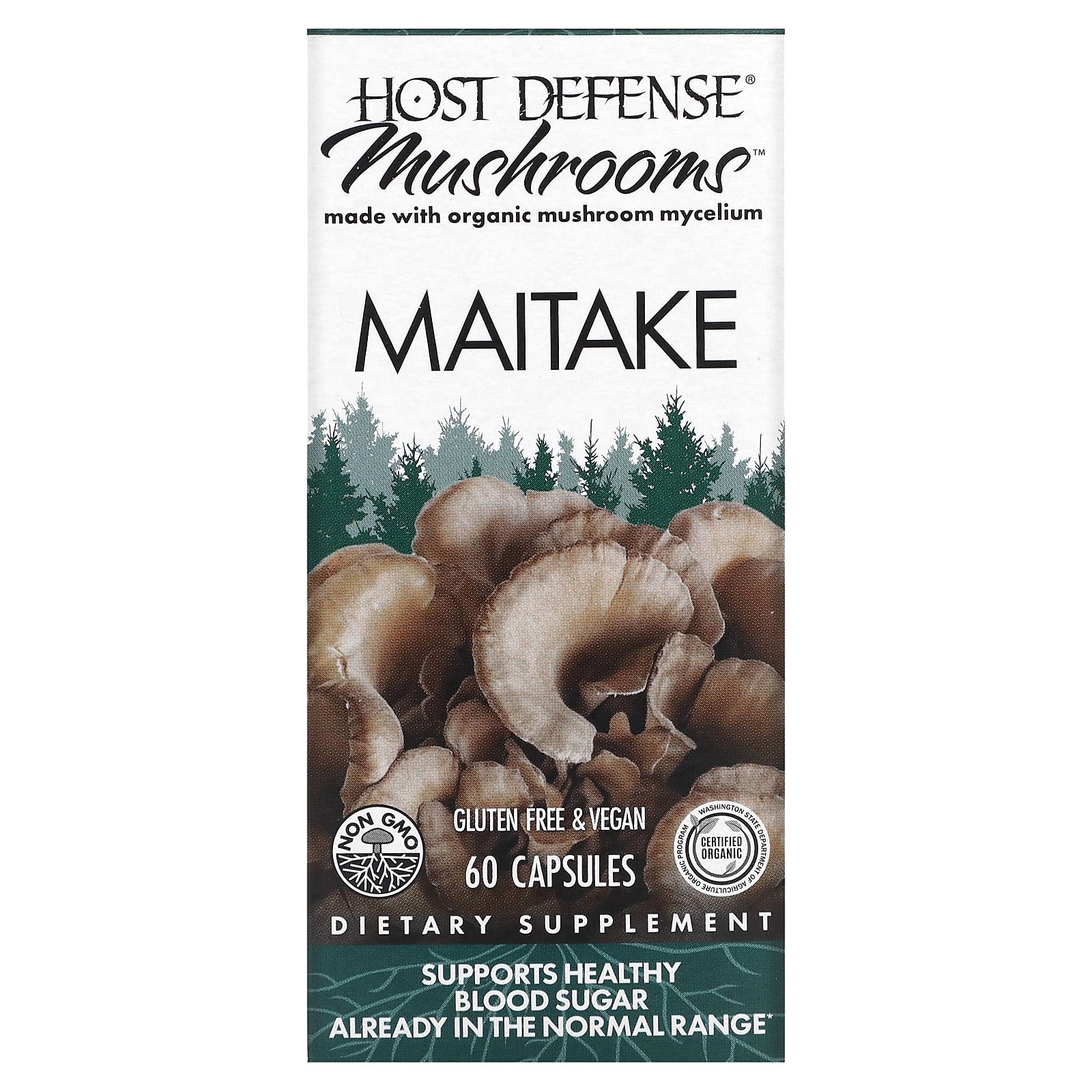 Host Defense, MAITAKE (Grifola frondosa), 60 Capsules UPC 633422031521 | HiLife Vitamins