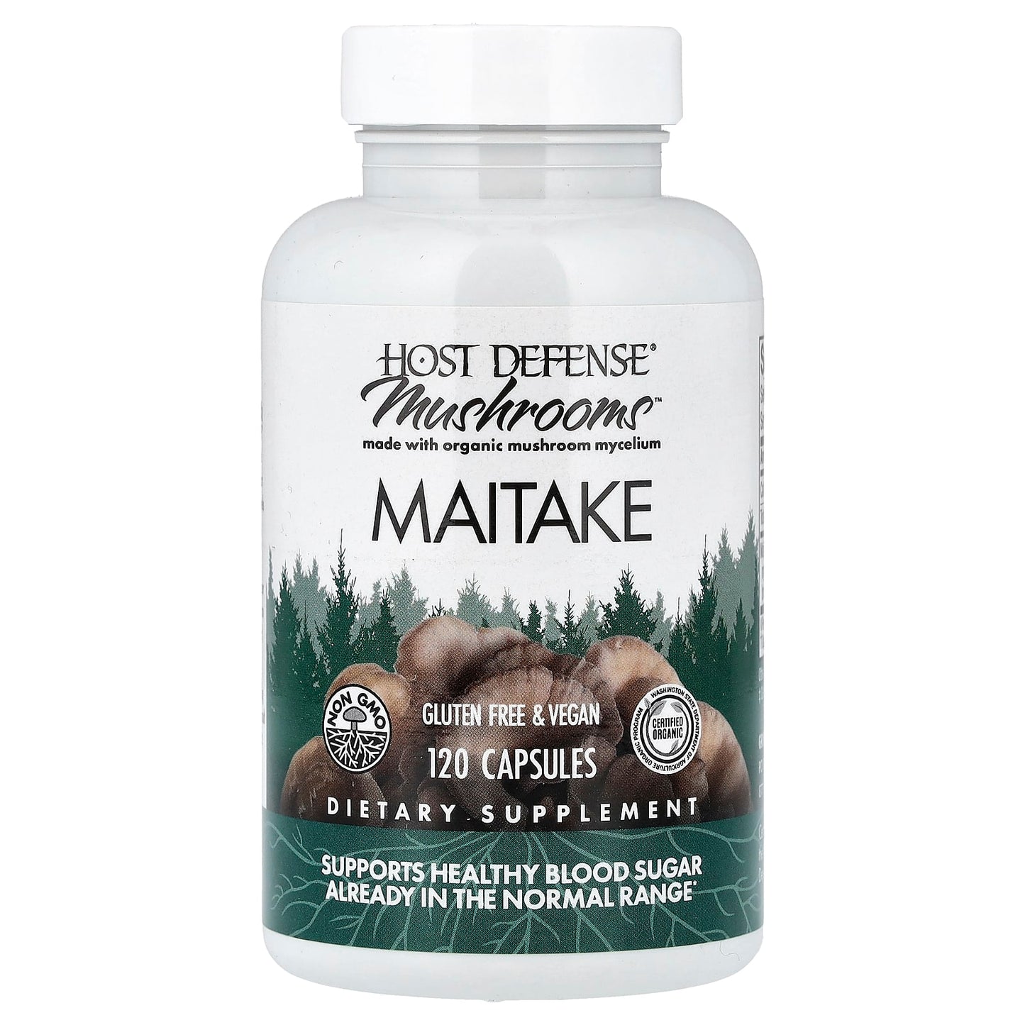 Host Defense, Maitake, 120 Vegetarian Capsules UPC 633422031538 | HiLife Vitamins
