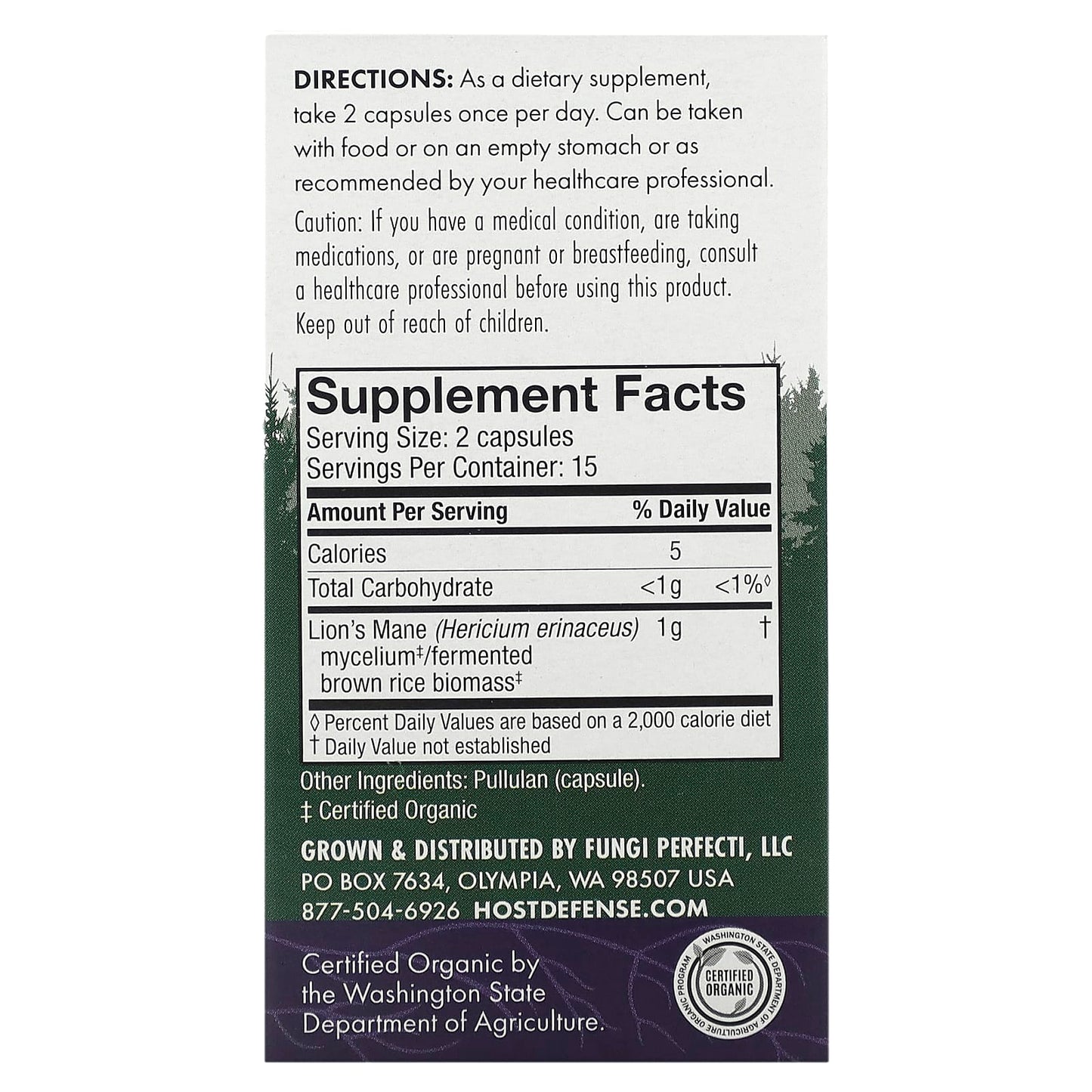 Host Defense, Lion's Mane, Memory & Nerve Support, 30 Vegetarian Capsules UPC 633422031613 | HiLife Vitamins