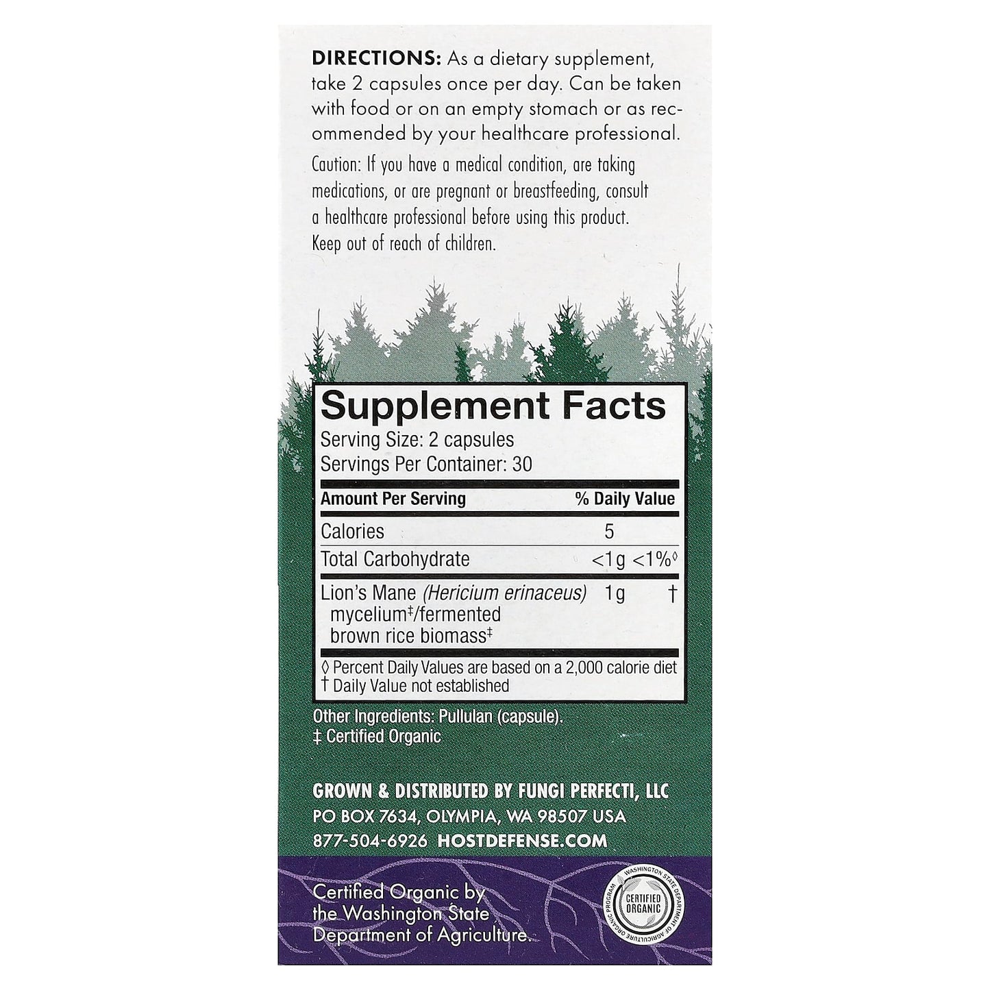 Host Defense, Lion's Mane, Memory & Nerve Support, 60 Vegetarian Capsules UPC 633422031620 | HiLife Vitamins