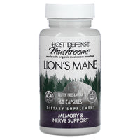 Host Defense, Lion's Mane, Memory & Nerve Support, 60 Vegetarian Capsules