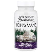 Host Defense, Lion's Mane, Memory & Nerve Support, 60 Vegetarian Capsules UPC 633422031620 | HiLife Vitamins