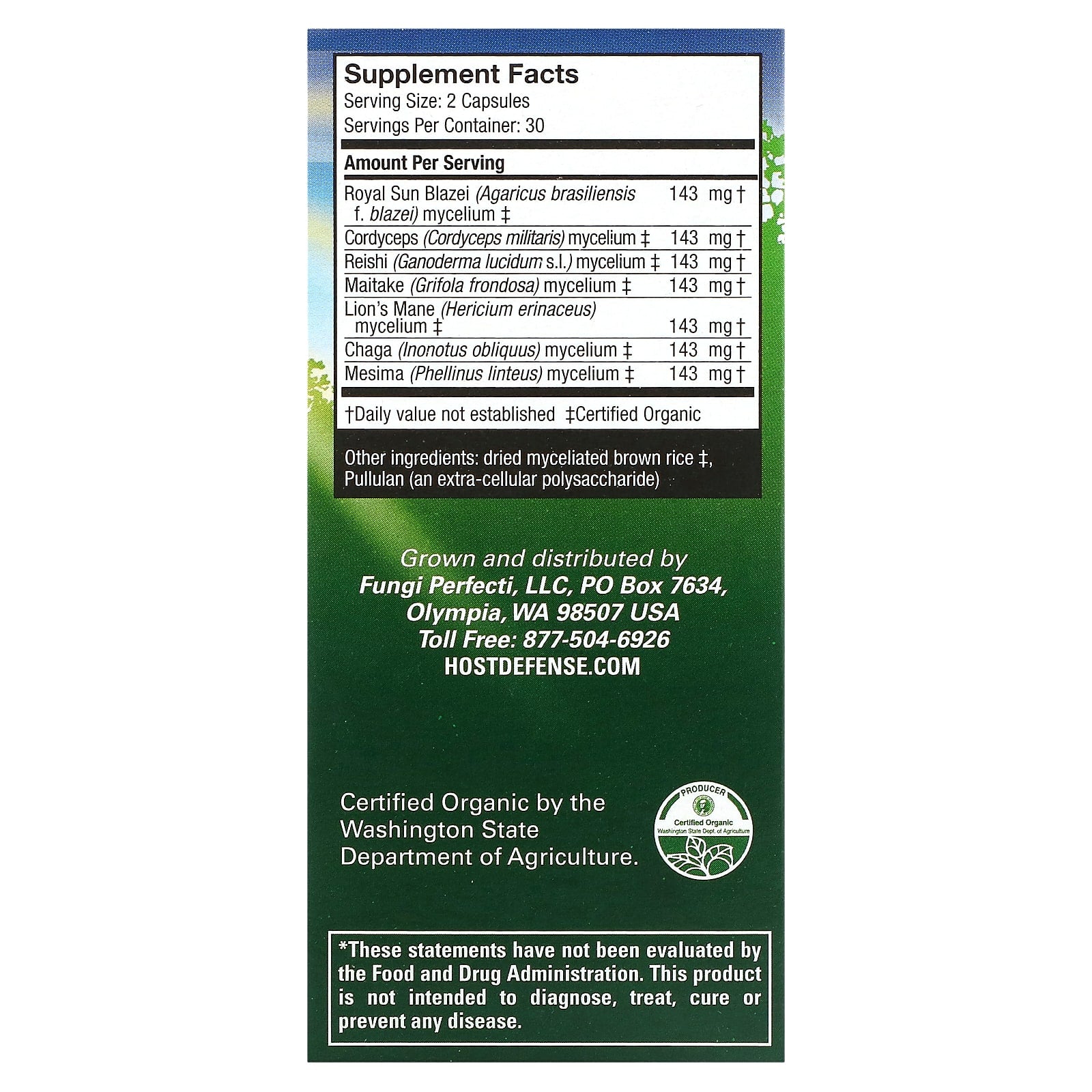 Host Defense, STAMETS 7, 60 Capsules UPC 633422037028 | HiLife Vitamins