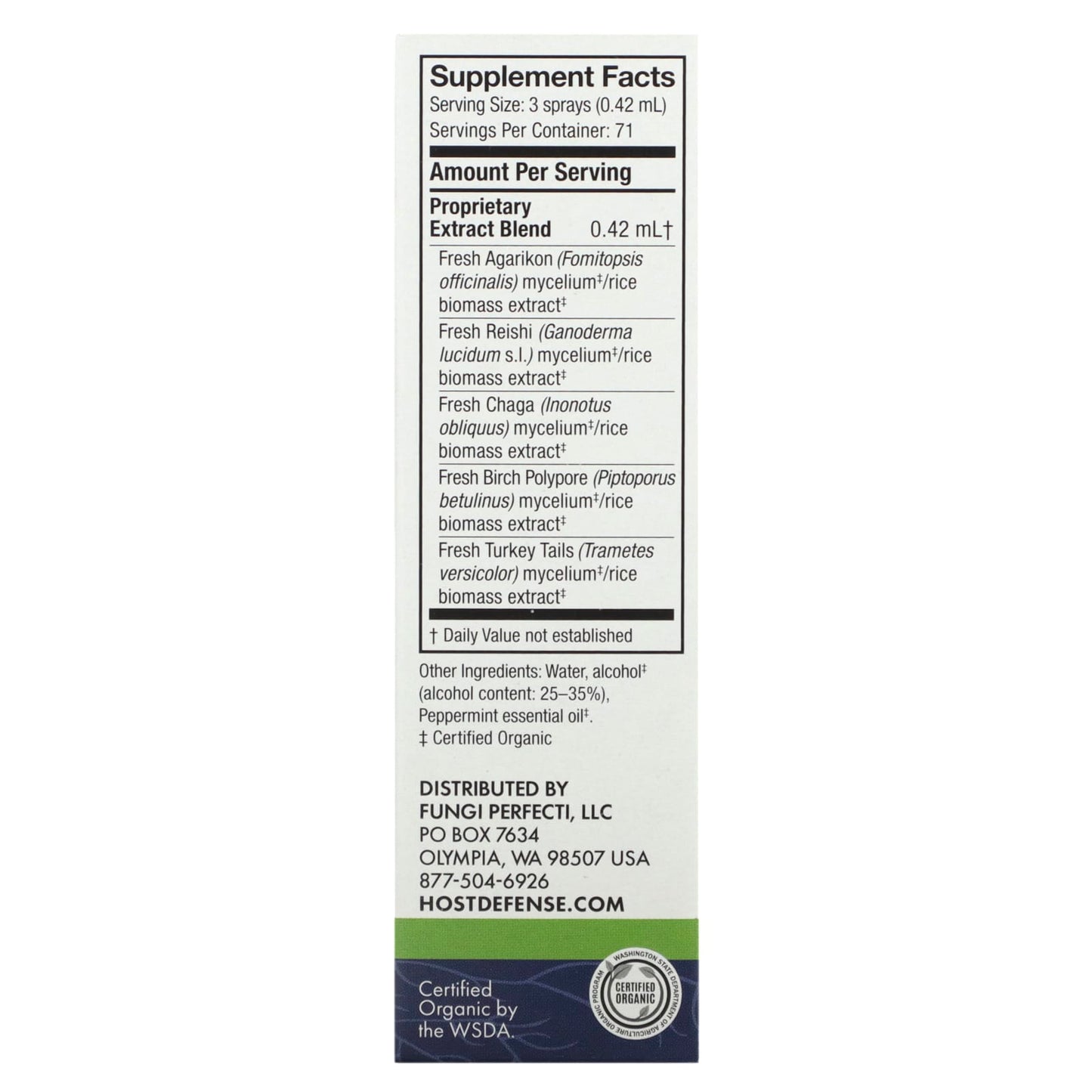 Host Defense, Myco shield immune support spray Peppermint, 1 Oz spray UPC 633422057712 | HiLife Vitamins