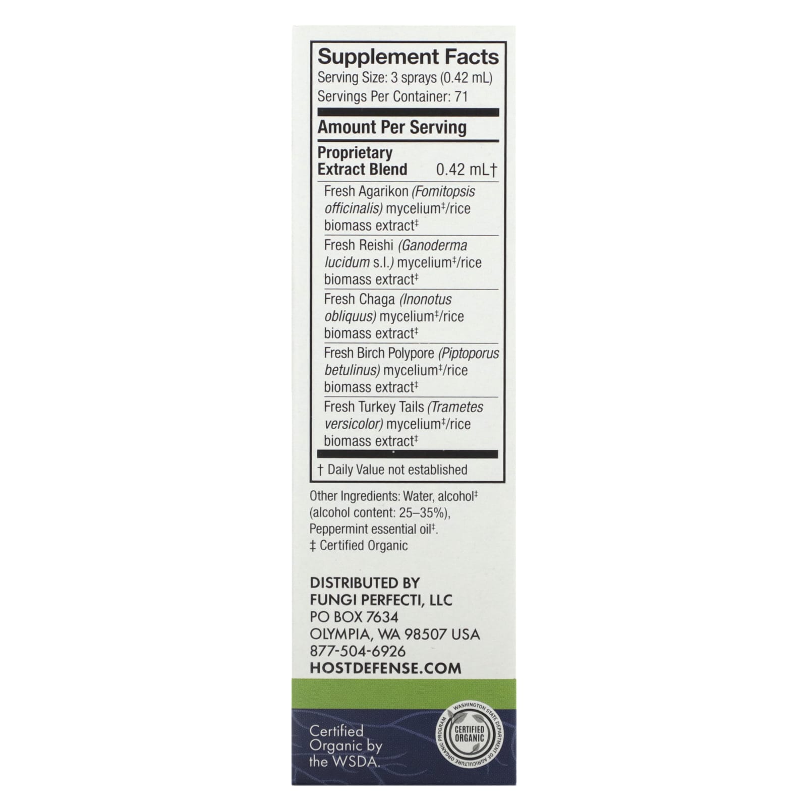 Host Defense, Myco shield immune support spray Peppermint, 1 Oz spray UPC 633422057712 | HiLife Vitamins