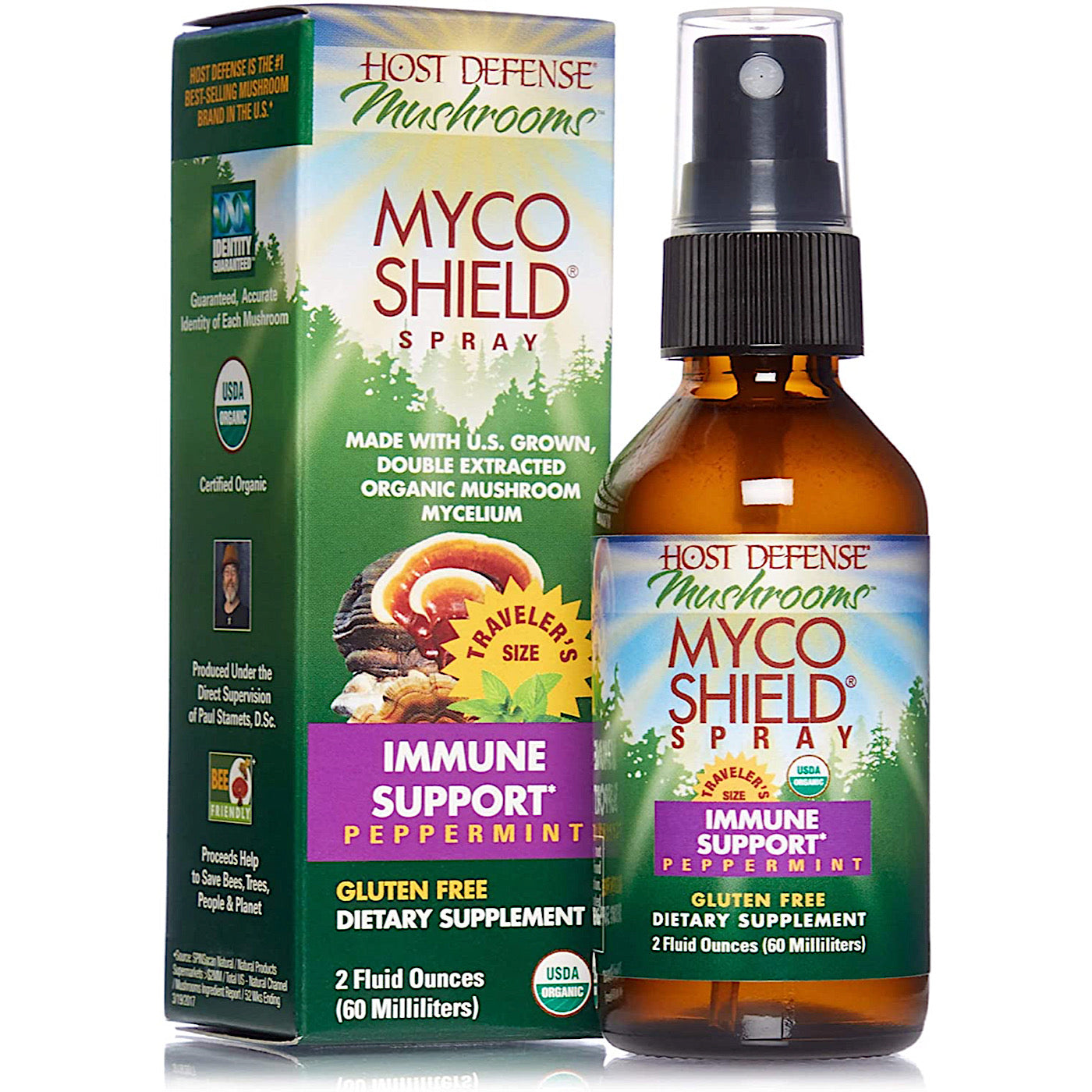 Host Defense, Myco shield immune support spray Peppermint, 2oz Spray UPC 633422057729 | HiLife Vitamins