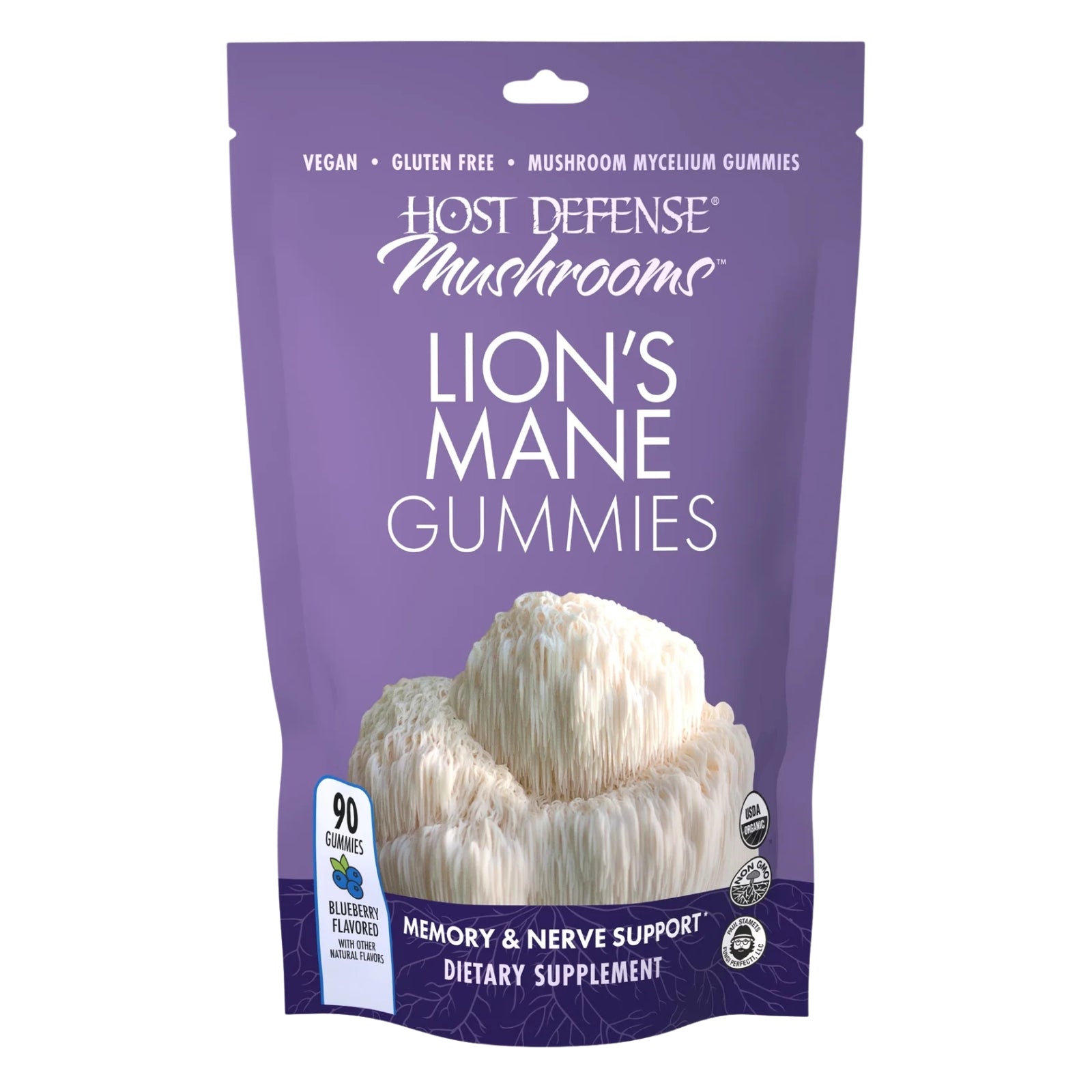 Host Defense, Lion’s Mane Gummies Memory & Nerve Support, 90 Gummies UPC 633422235172 | Hilife Vitamins