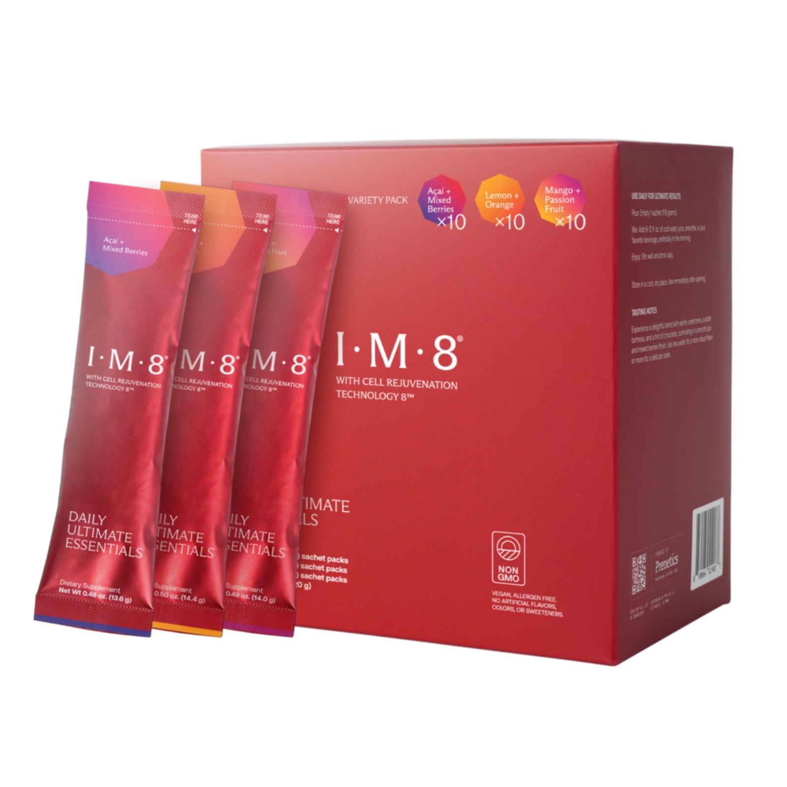 IM8, Daily Ultimate Essentials, Variety Pack, 30 Sachet Packs UPC 810204621181 | Hilife Vitamins