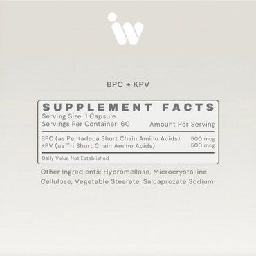 Infiniwell, BPC + KPV, 60 Capsules UPC 608870159912 | Hilife Vitamins