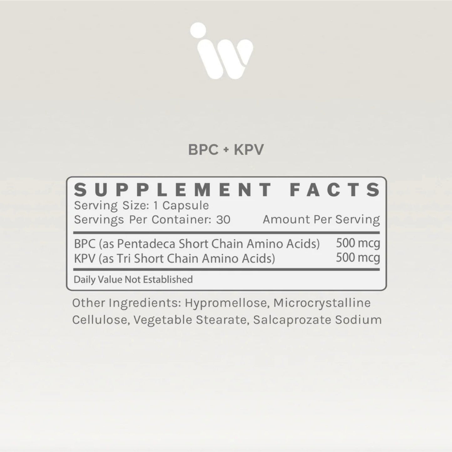 Infiniwell, BPC + KPV, 30 Capsules UPC 608870574418 | Hilife Vitamins