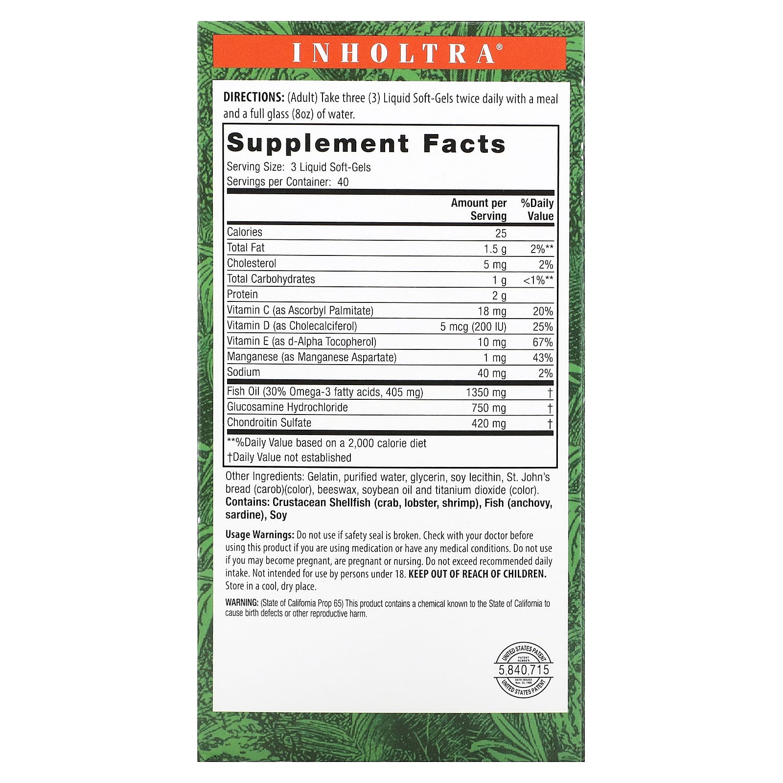 Inholtra, Inholtra Lubri-Joint, 90 gelcap UPC 614322000909 | Hilife Vitamins